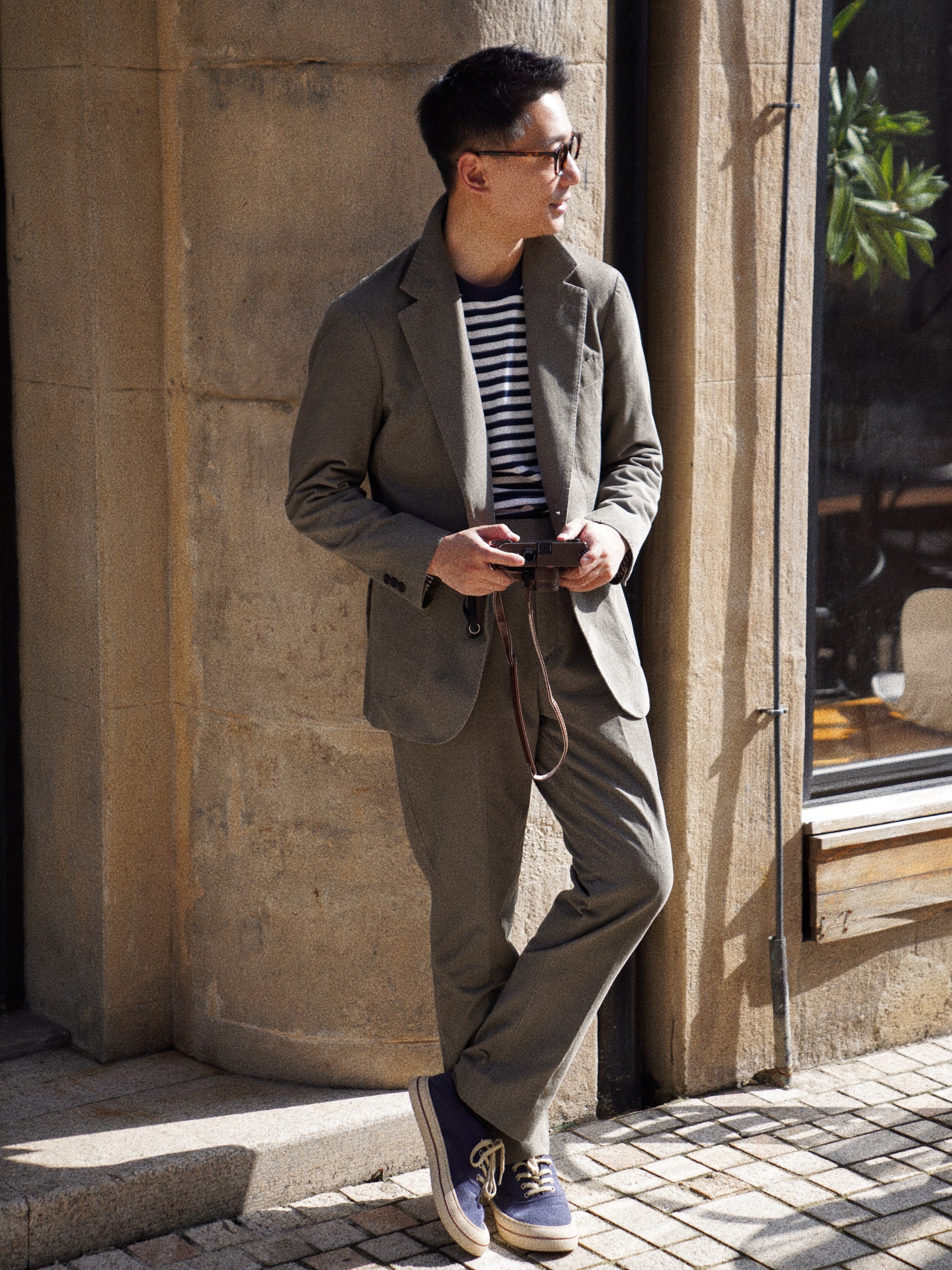 "Master Wash" Washed Cotton Unstructured Suit