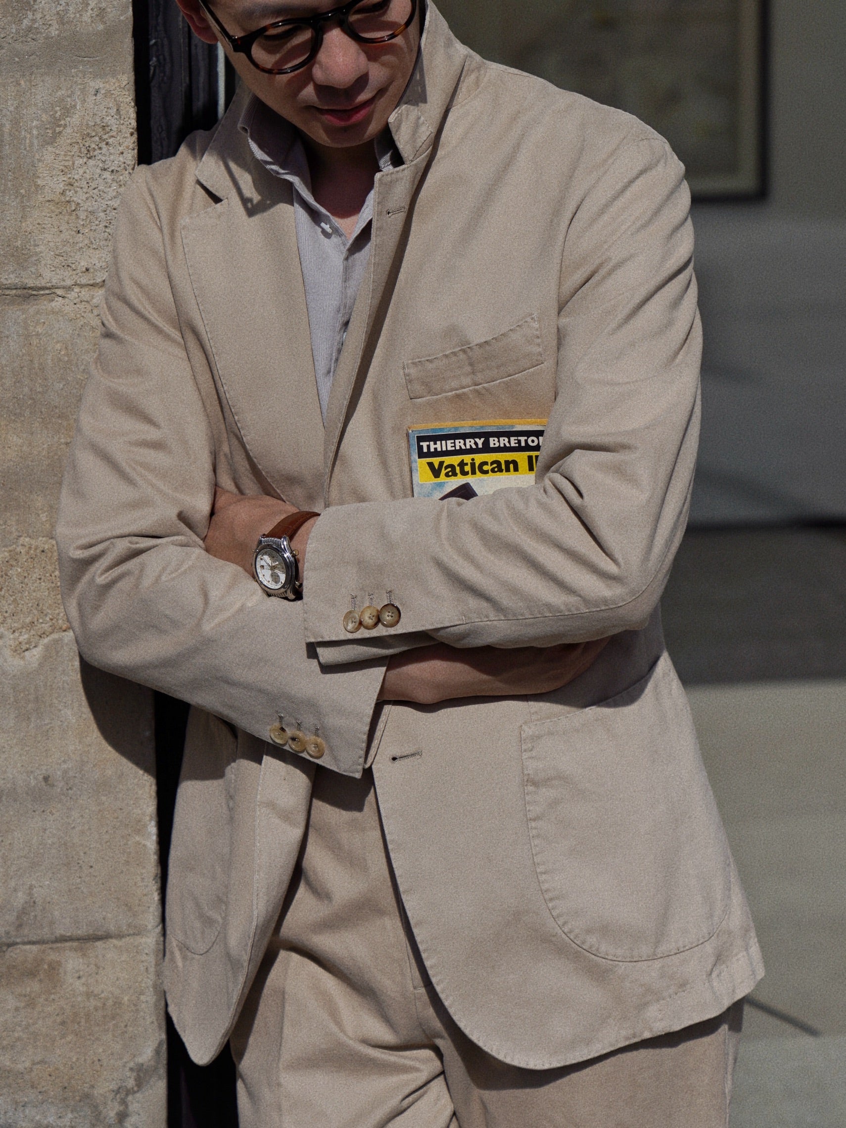 "Master Wash" Washed Cotton Unstructured Suit
