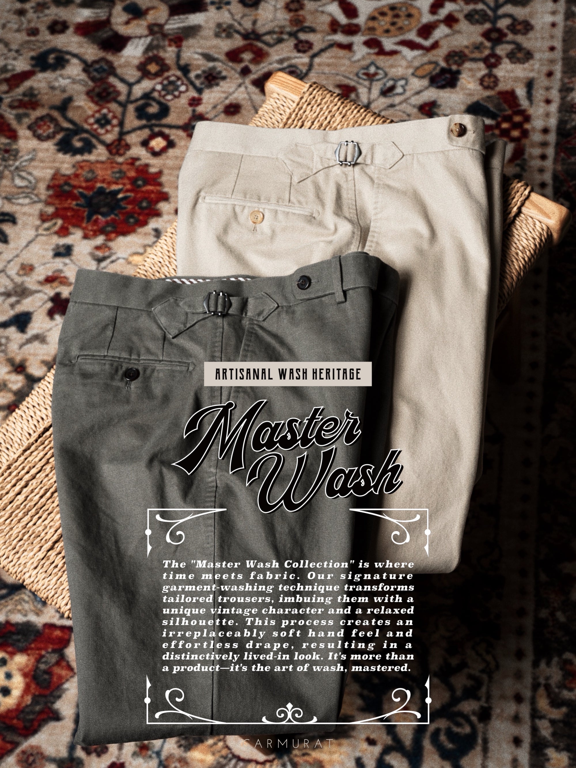 "Master Wash" Washed Cotton Trousers