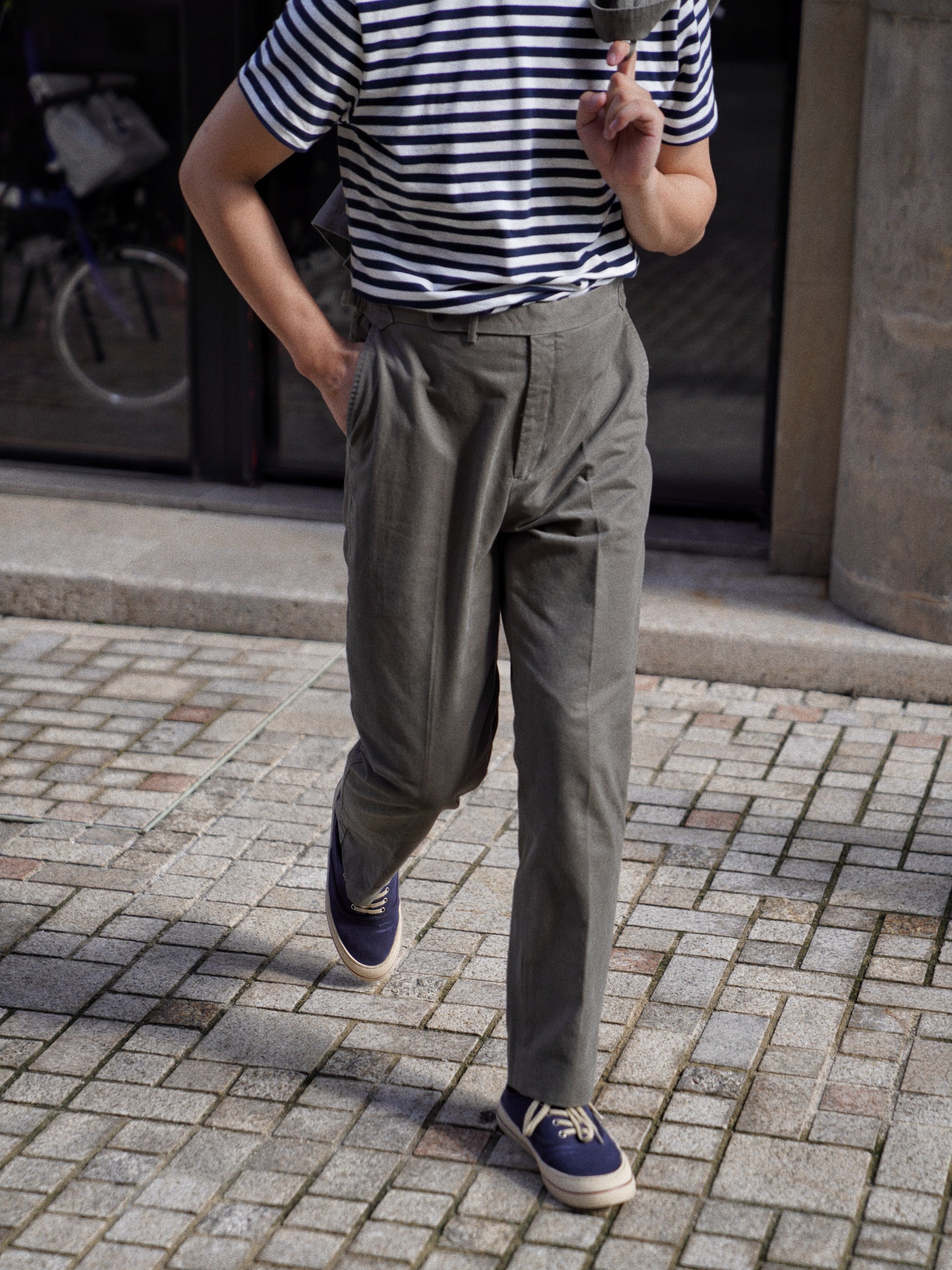 "Master Wash" Washed Cotton Trousers