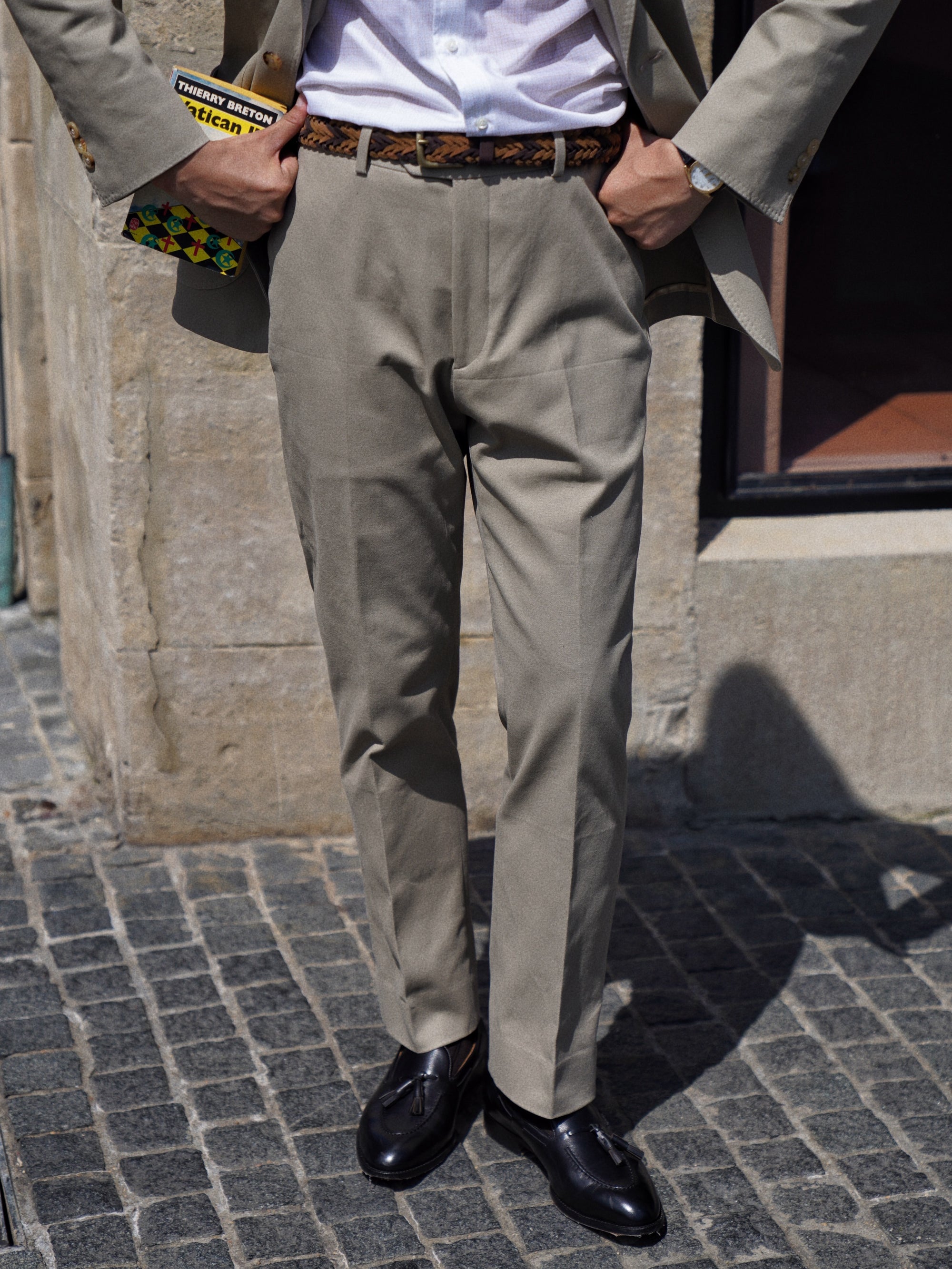 Brown Knitted Calf Suede Belt