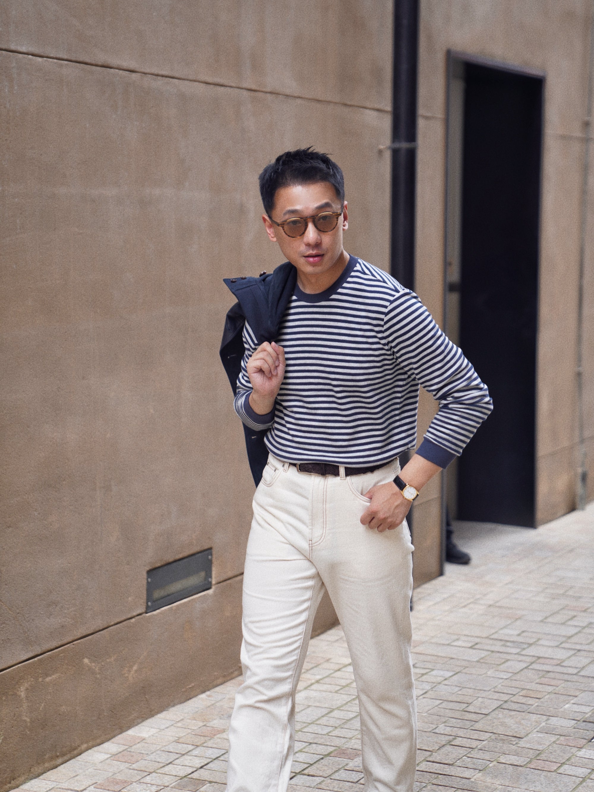 "Bretagne Coast" Breton Top Crew Neck