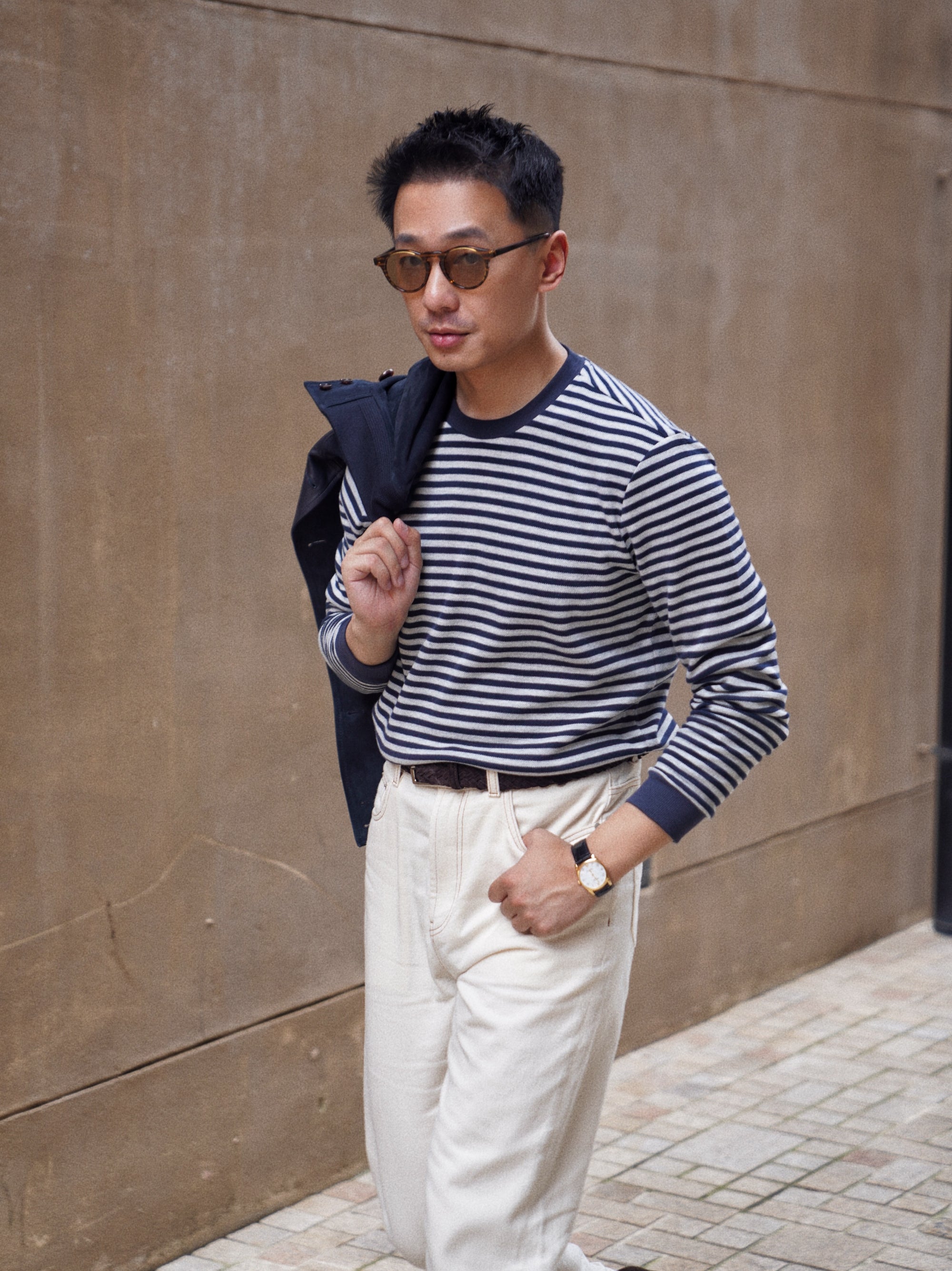 "Bretagne Coast" Breton Top Crew Neck