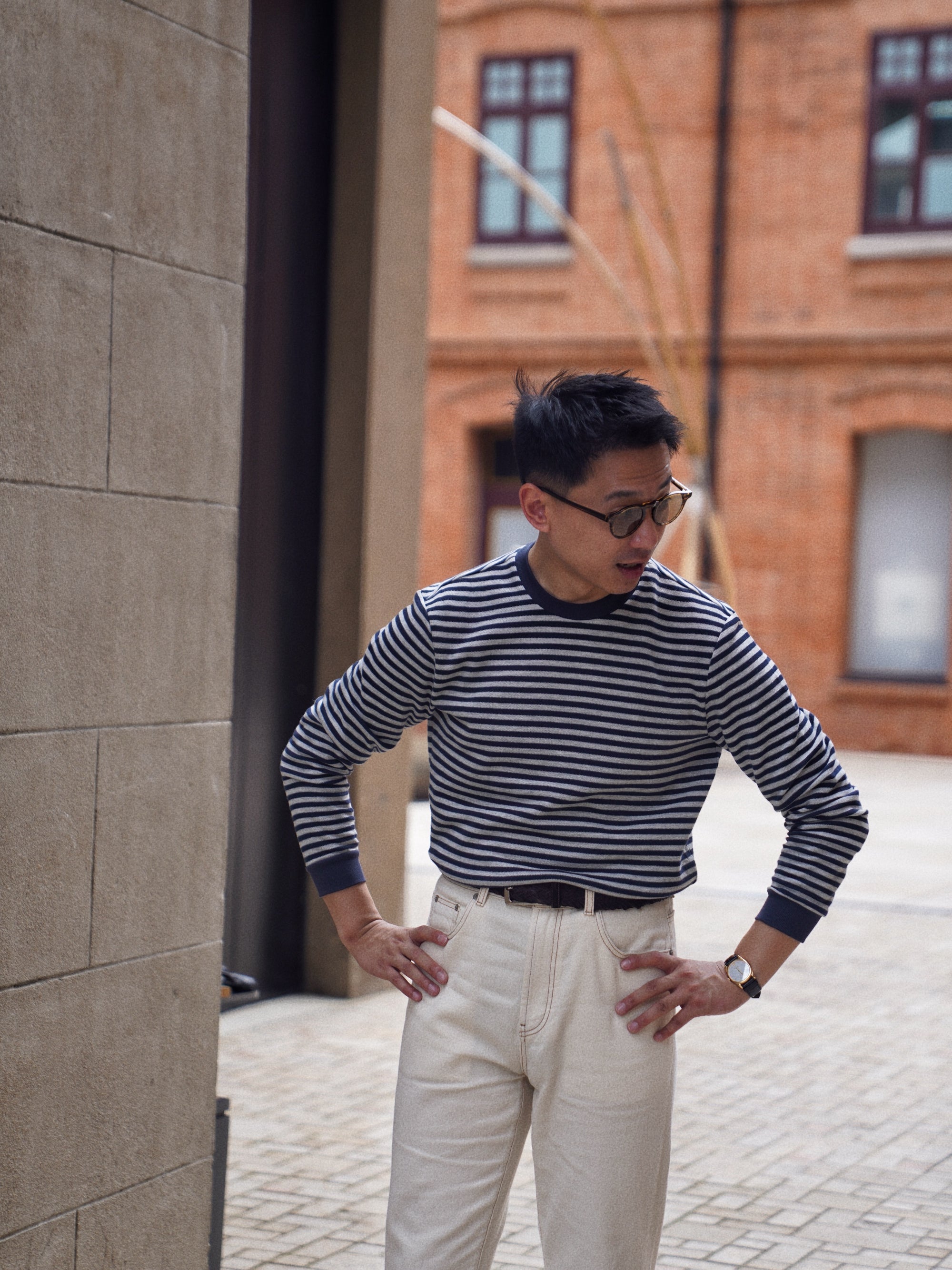 "Bretagne Coast" Breton Top Crew Neck