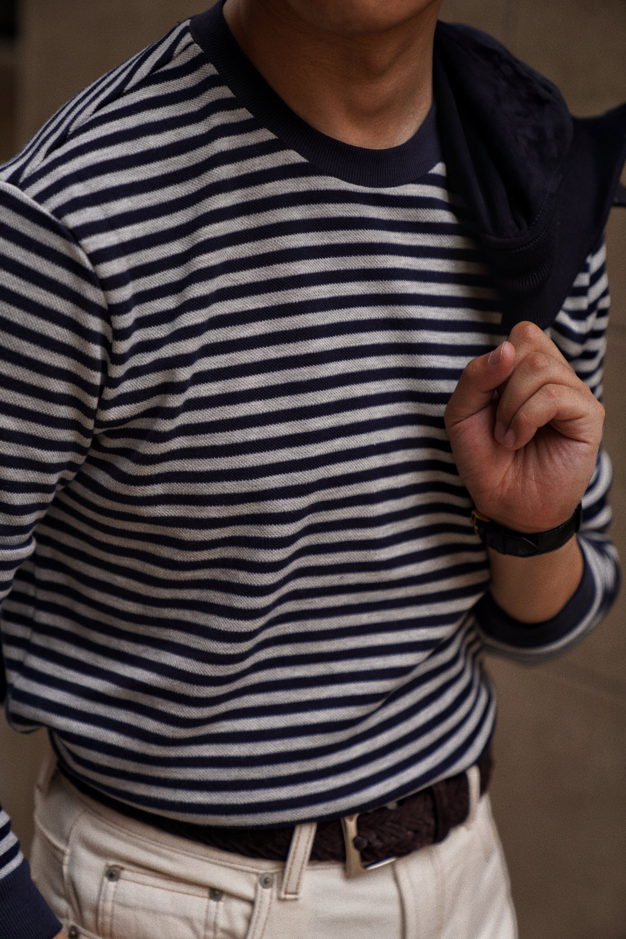 "Bretagne Coast" Breton Top Crew Neck