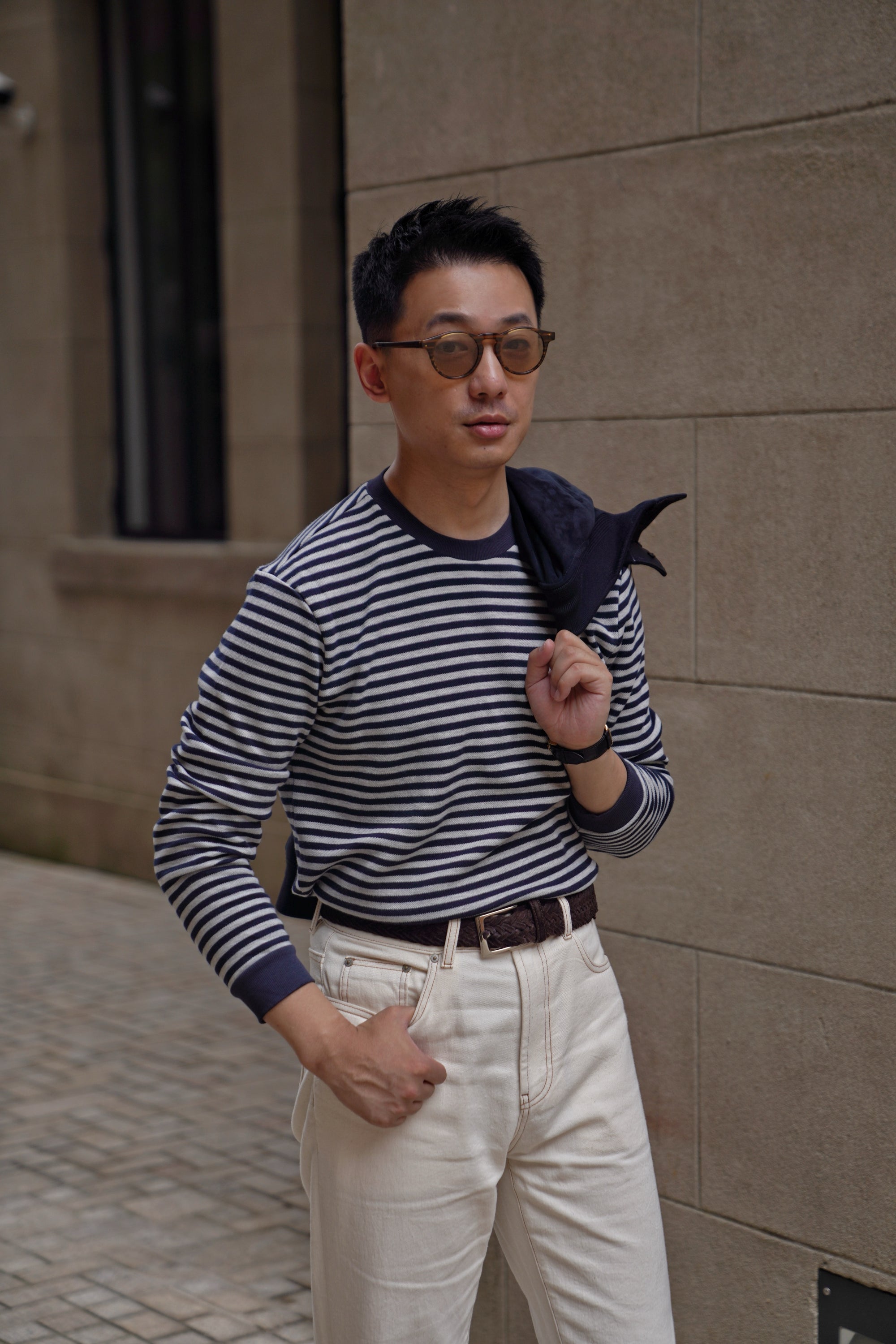 "Bretagne Coast" Breton Top Crew Neck
