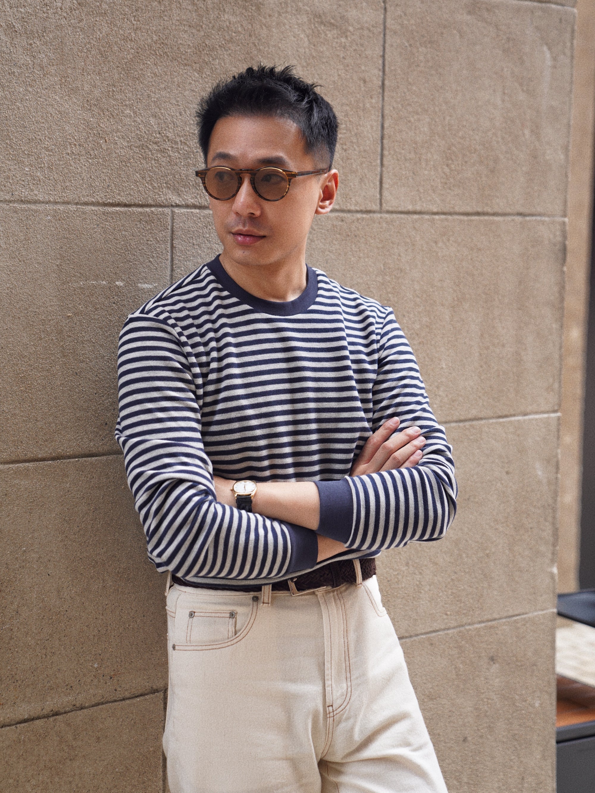 "Bretagne Coast" Breton Top Crew Neck
