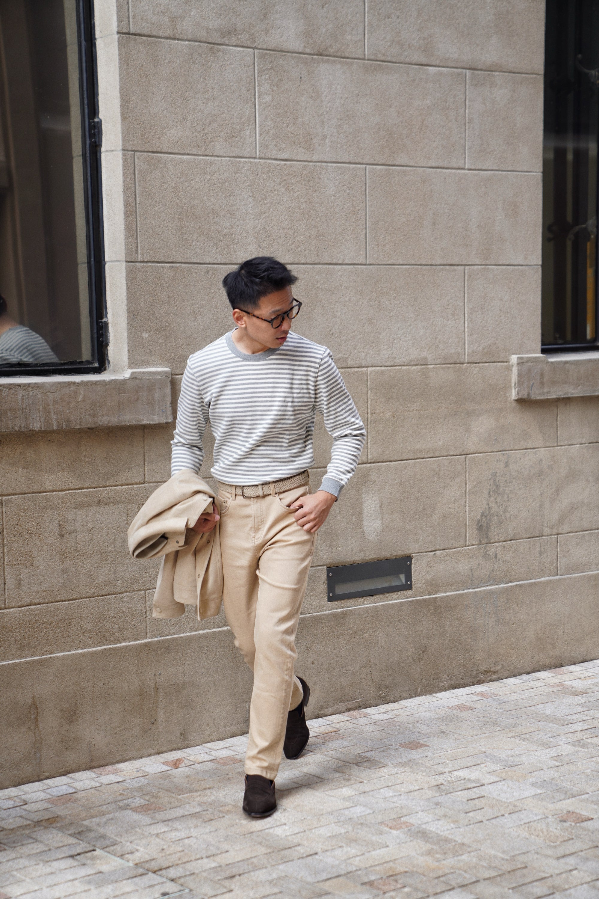 "Bretagne Coast" Breton Top Crew Neck
