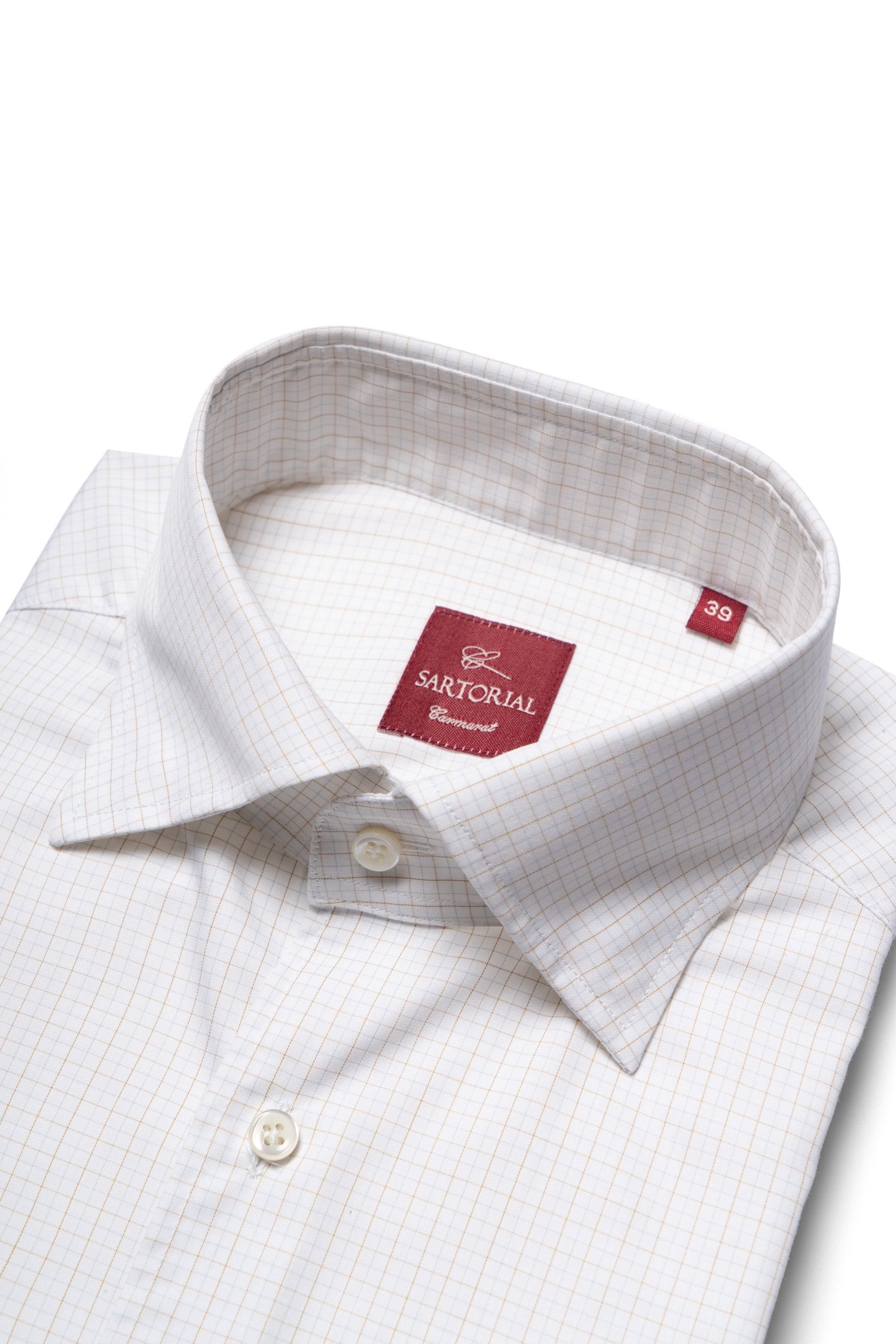 Khaki Stripe/Small Windowpane Cotton Shirt