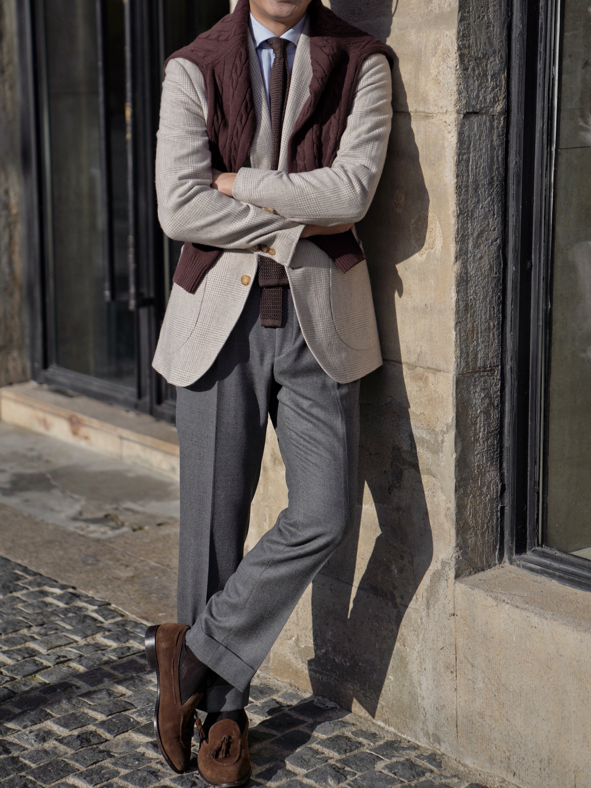 Grey/Taupe Cord Flannel Trousers #892 #893