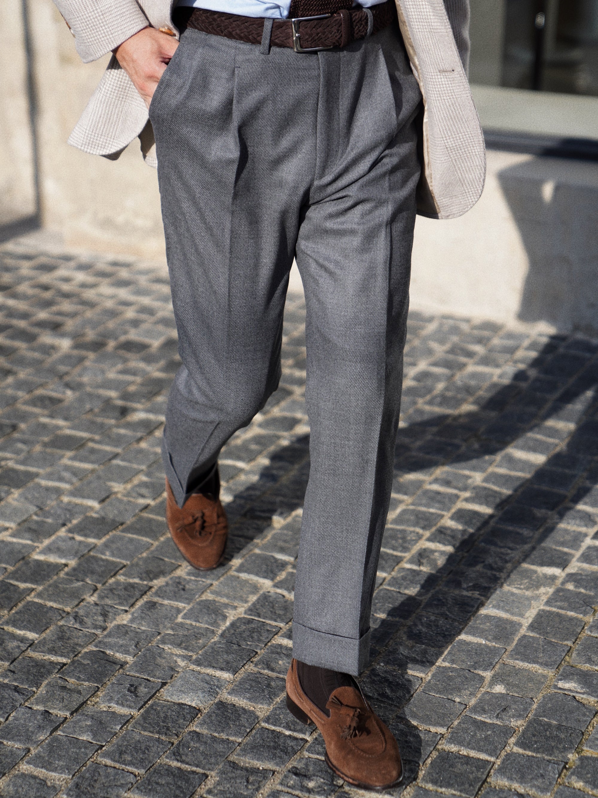 Grey/Taupe Cord Flannel Trousers #892 #893