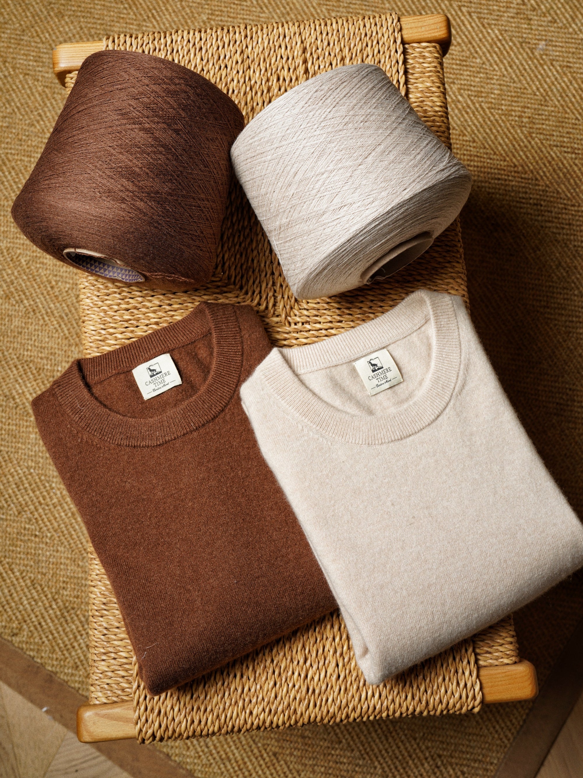 Camel / Brown Cashmere Crew Neck Jumper
