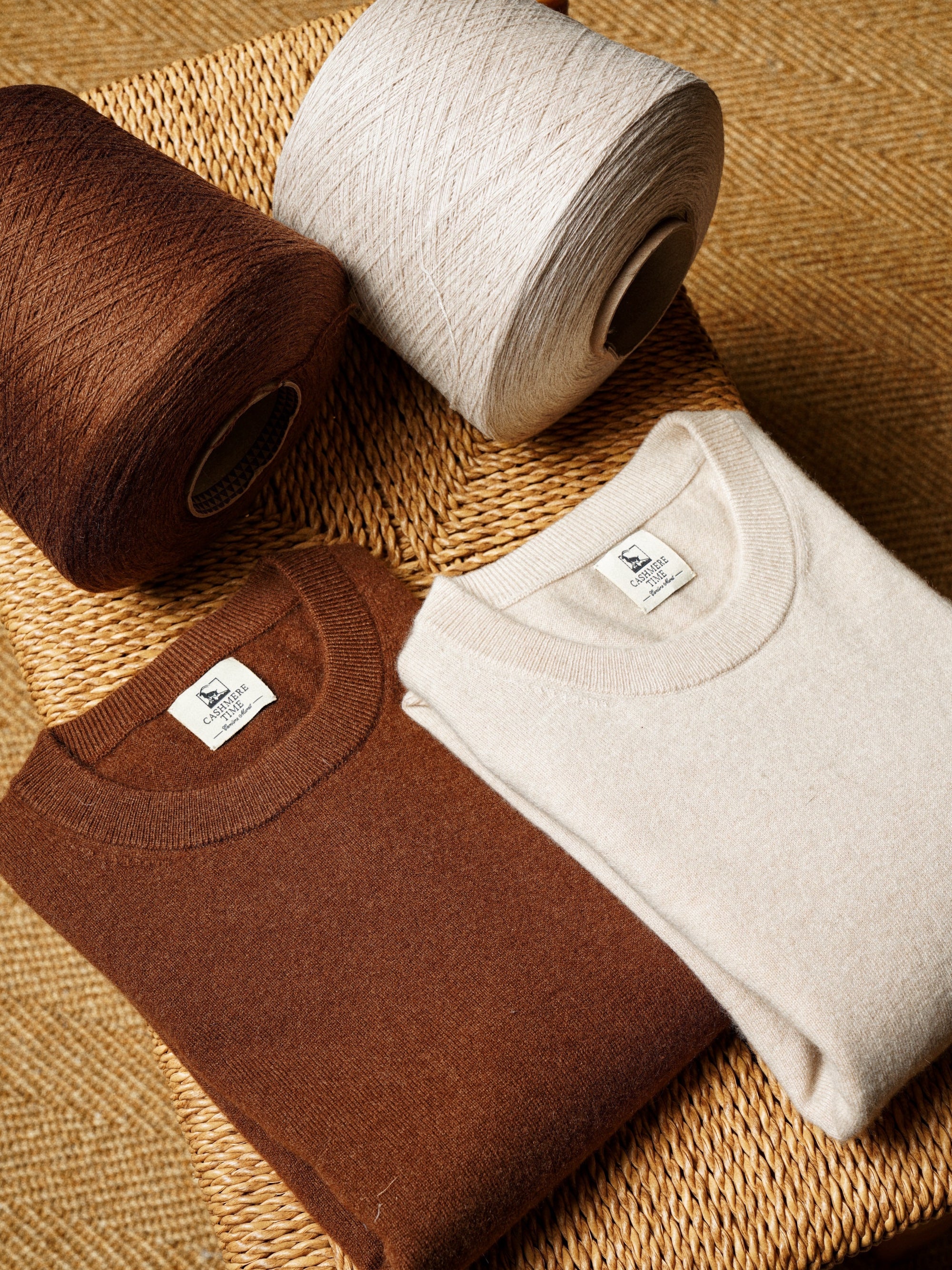 Camel / Brown Cashmere Crew Neck Jumper
