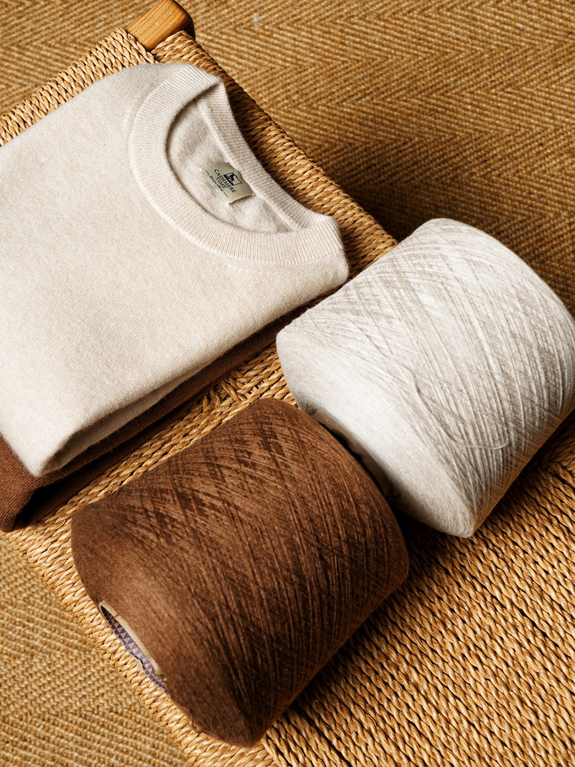 Camel / Brown Cashmere Crew Neck Jumper
