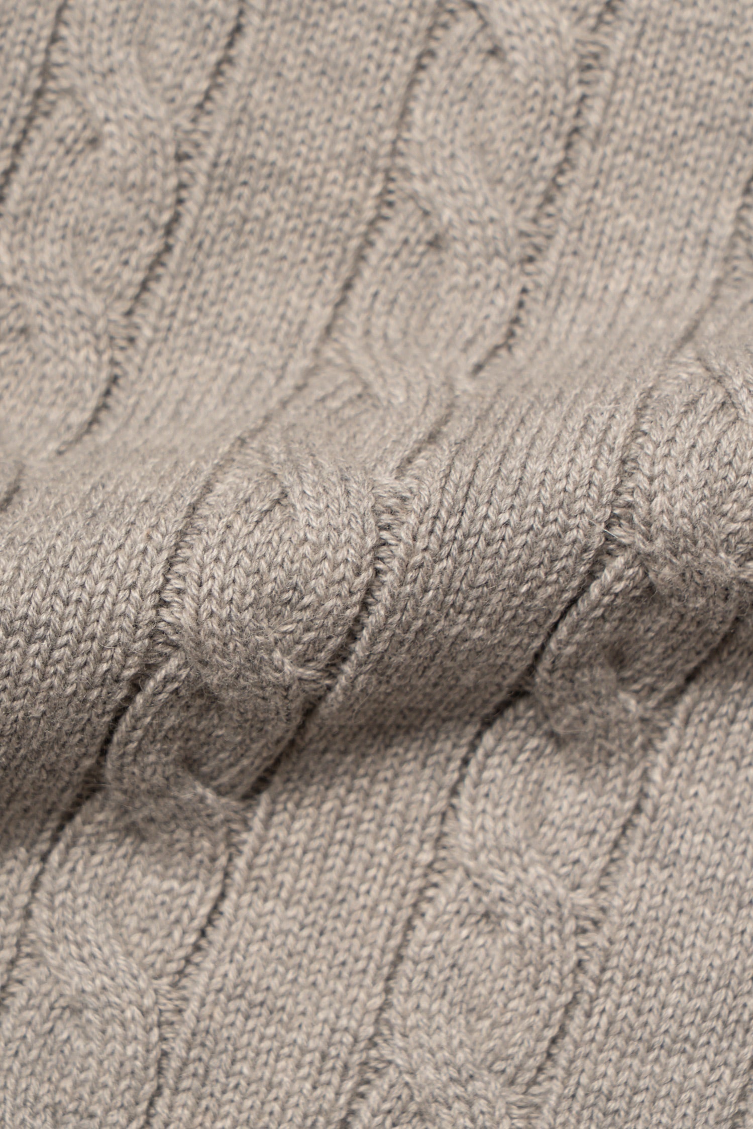 Ivory / Navy / Grey Crew Neck Cable Knit Jumper