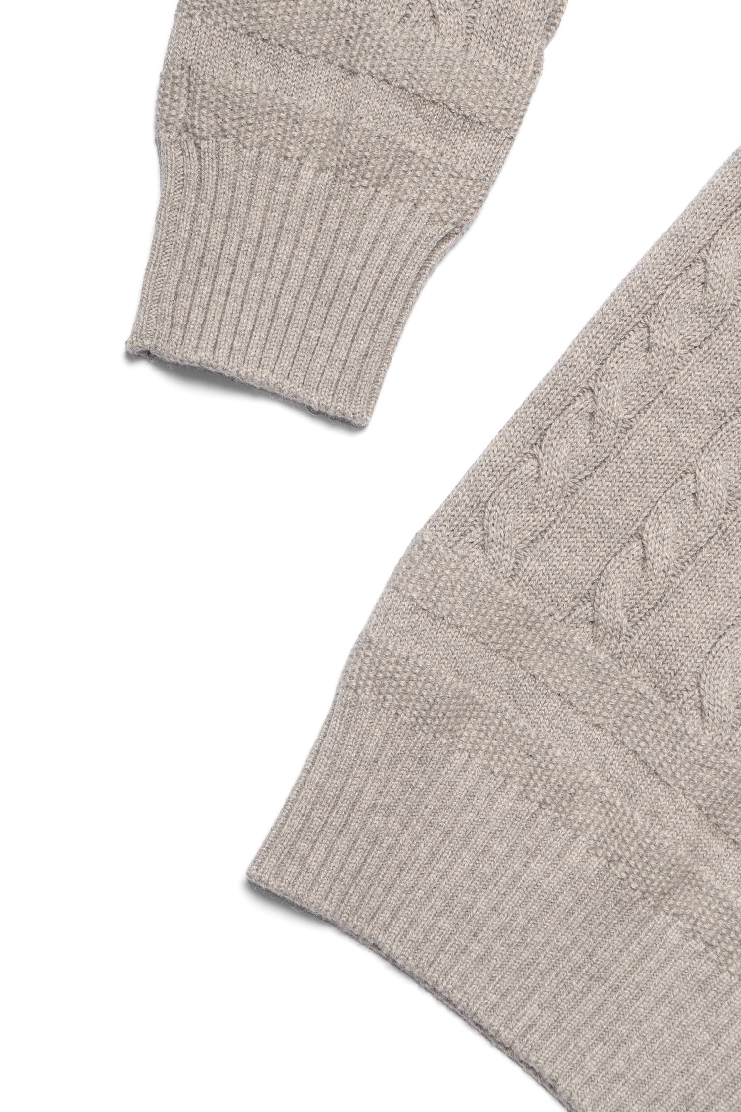 Ivory / Navy / Grey Crew Neck Cable Knit Jumper