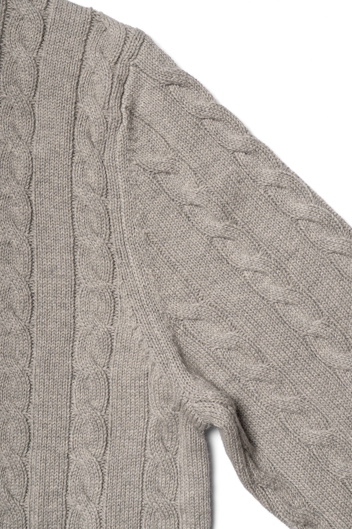 Ivory / Navy / Grey Crew Neck Cable Knit Jumper