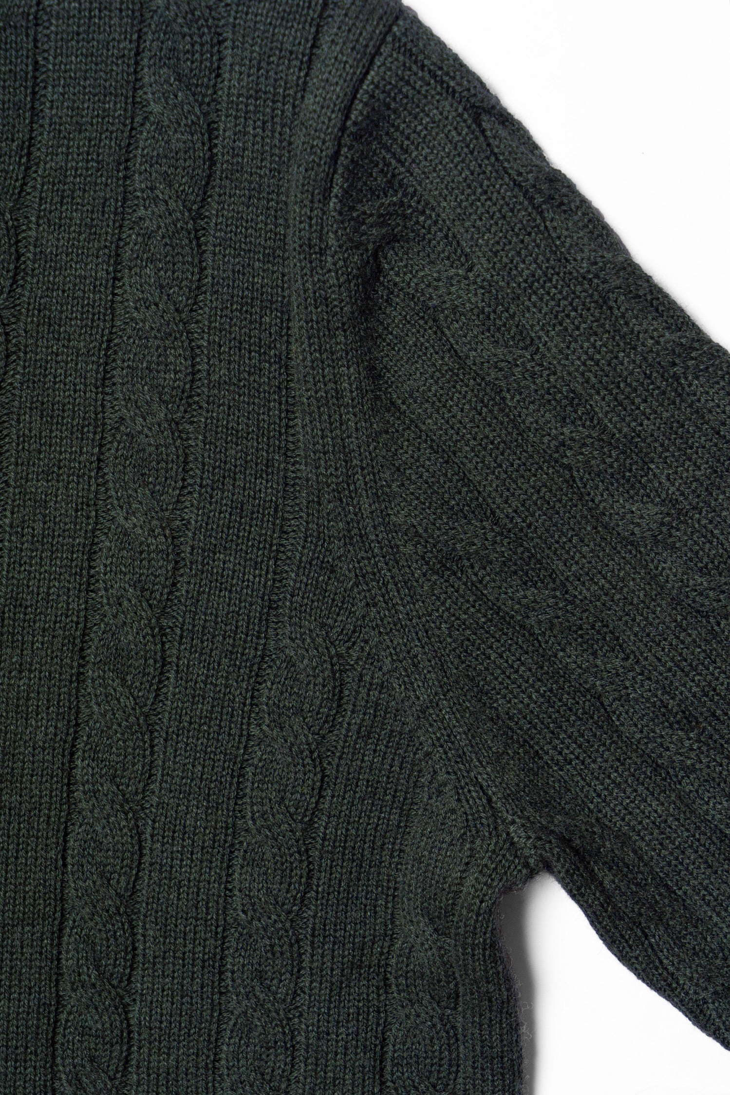 Burgundy / Forest Crew Neck Cable Knit Jumper