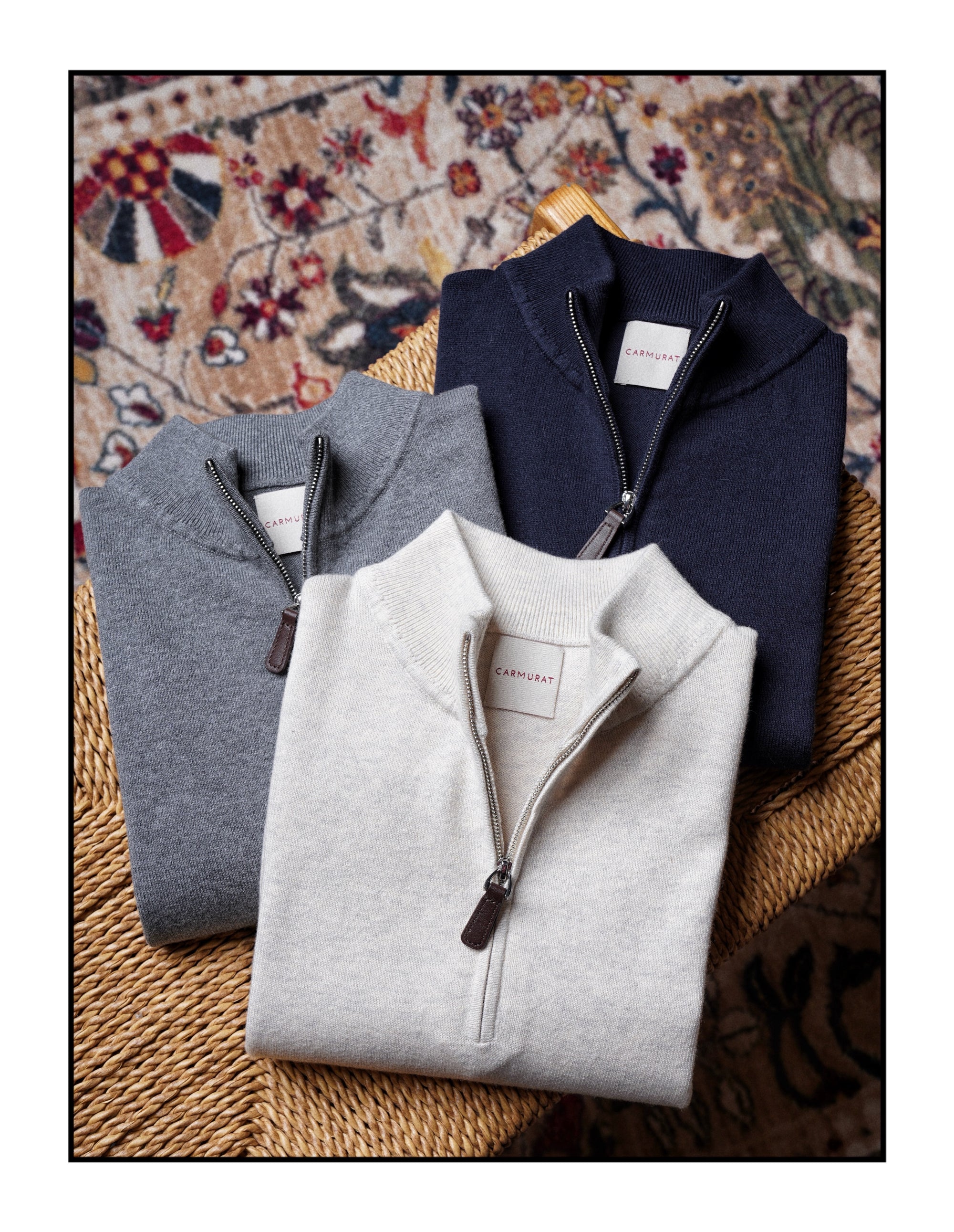 Cotton Wool Blending Half Zip Jumper