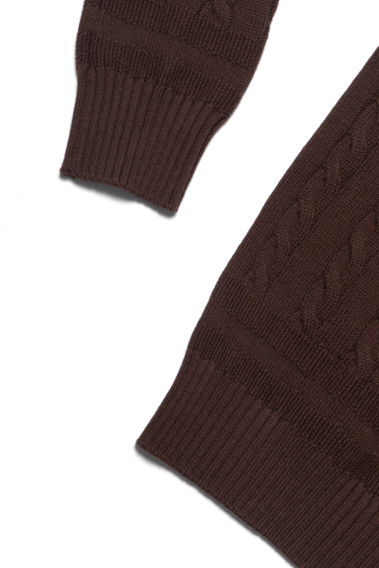 Burgundy / Forest Crew Neck Cable Knit Jumper