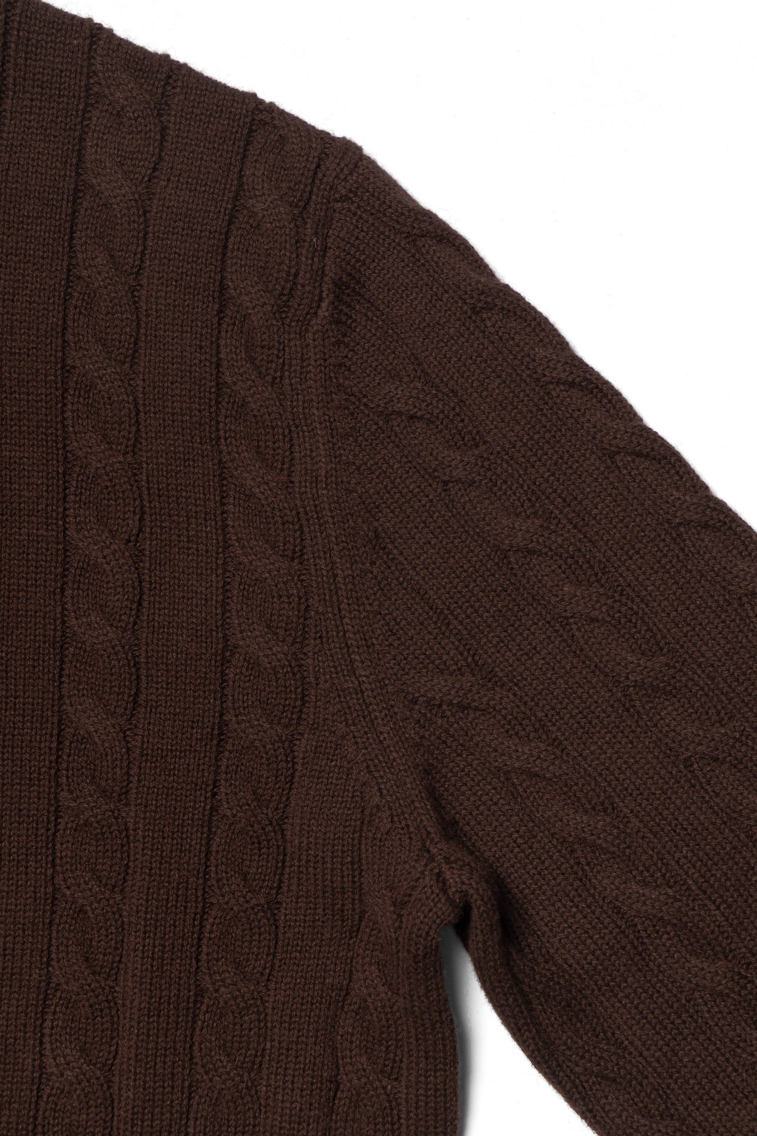 Burgundy / Forest Crew Neck Cable Knit Jumper
