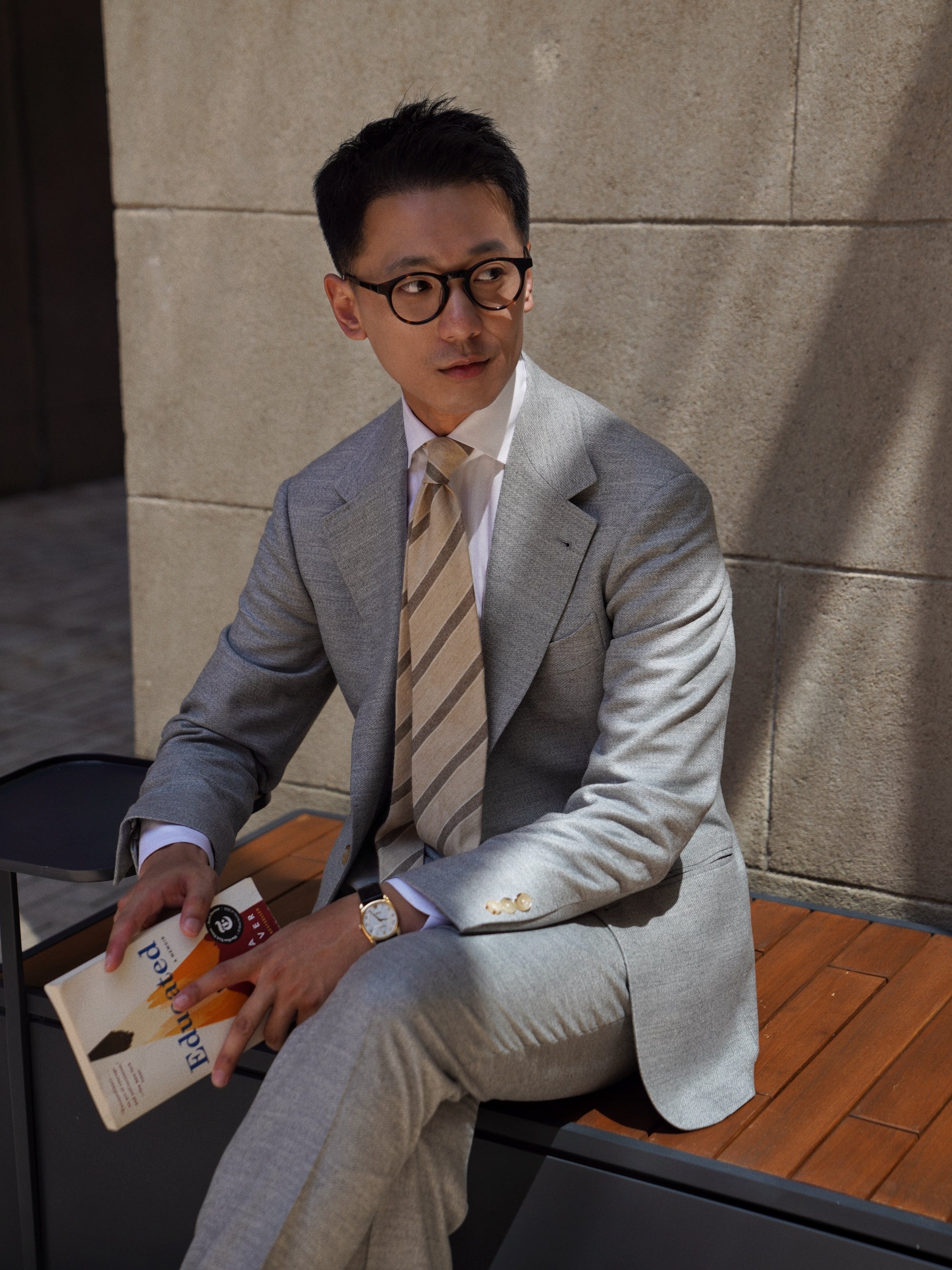 Melange Grey 120s Flannel Suit #899