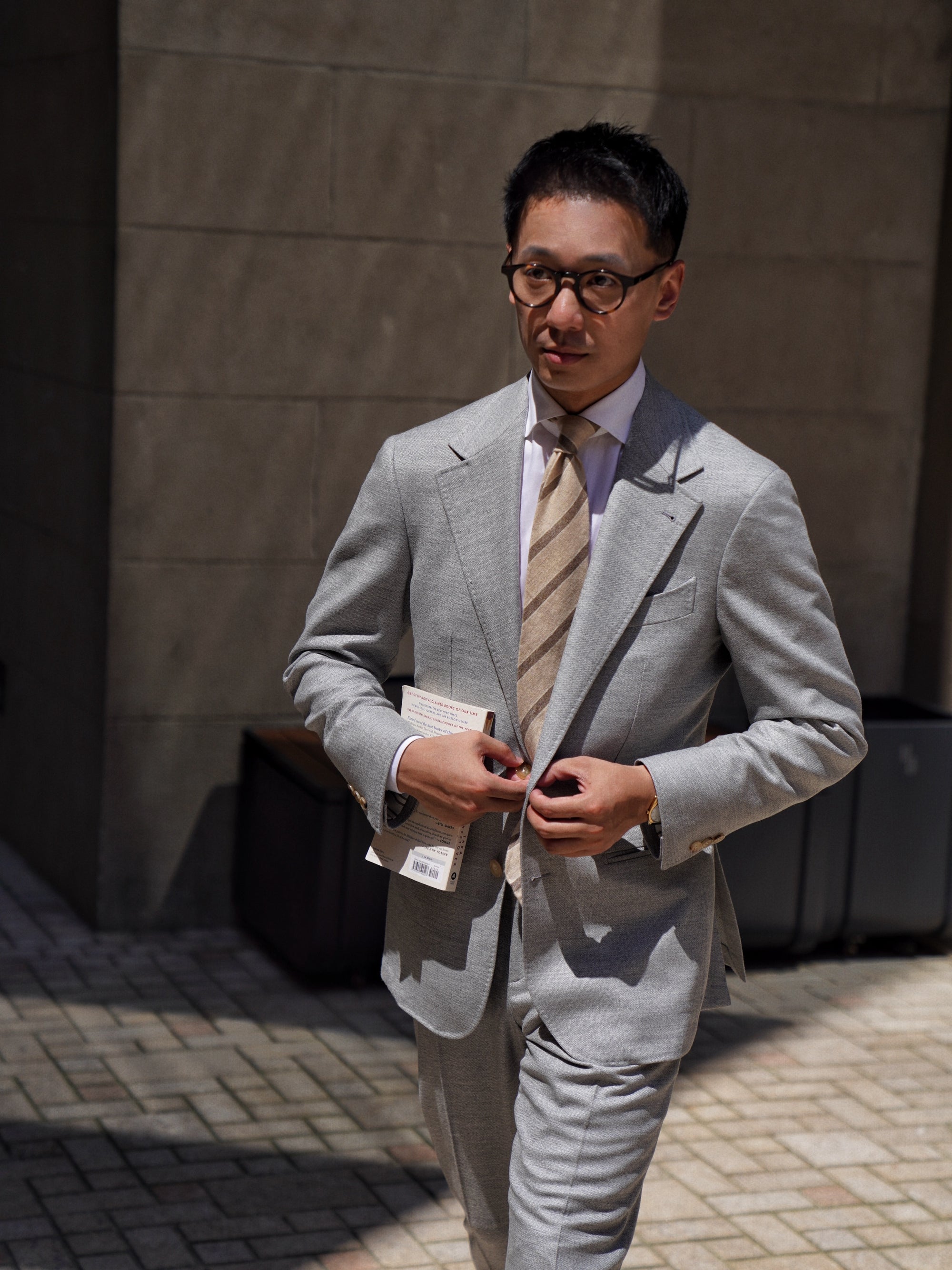 Melange Grey 120s Flannel Suit #899
