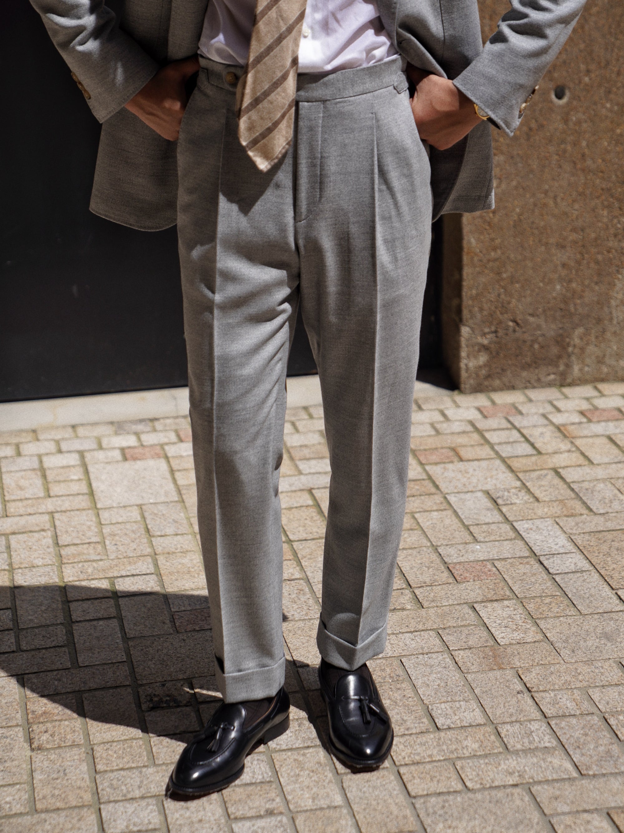 Melange Grey 120s Flannel Suit #899