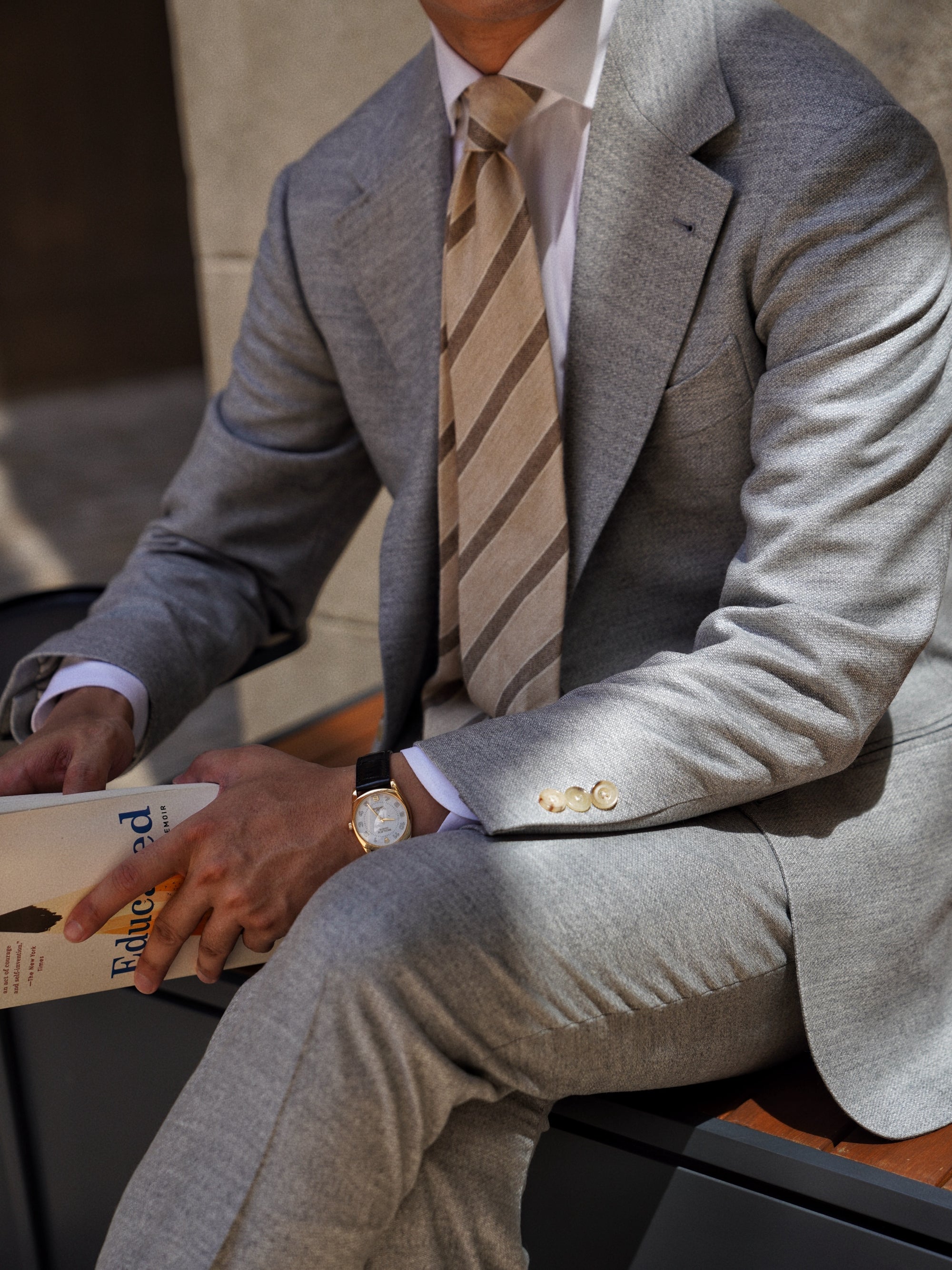 Melange Grey 120s Flannel Suit #899
