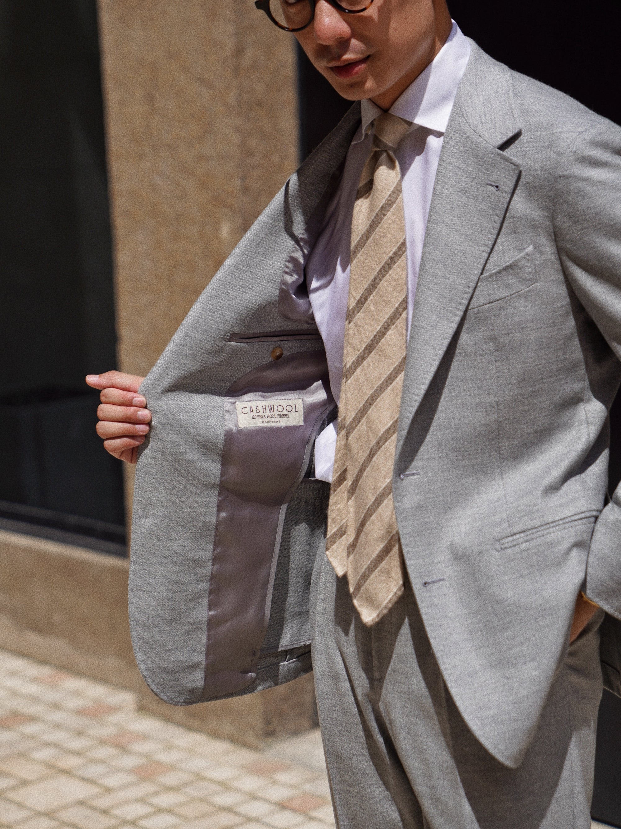 Melange Grey 120s Flannel Suit #899