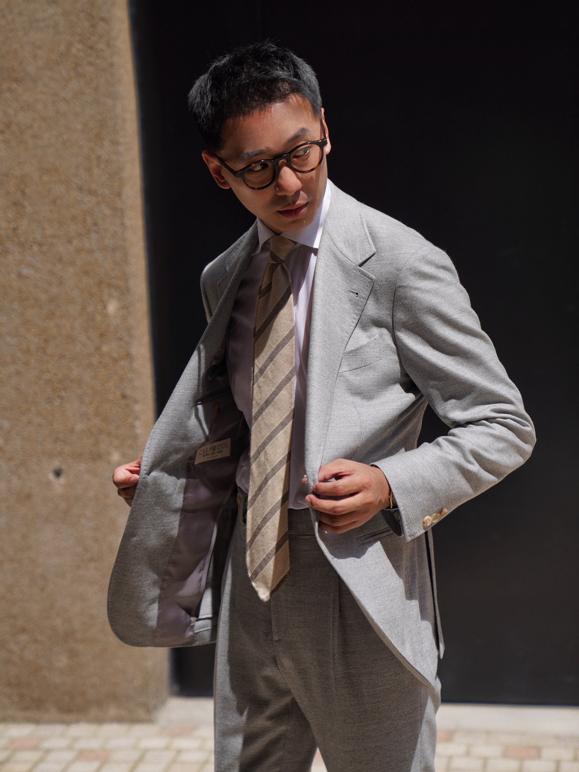 Melange Grey 120s Flannel Suit #899