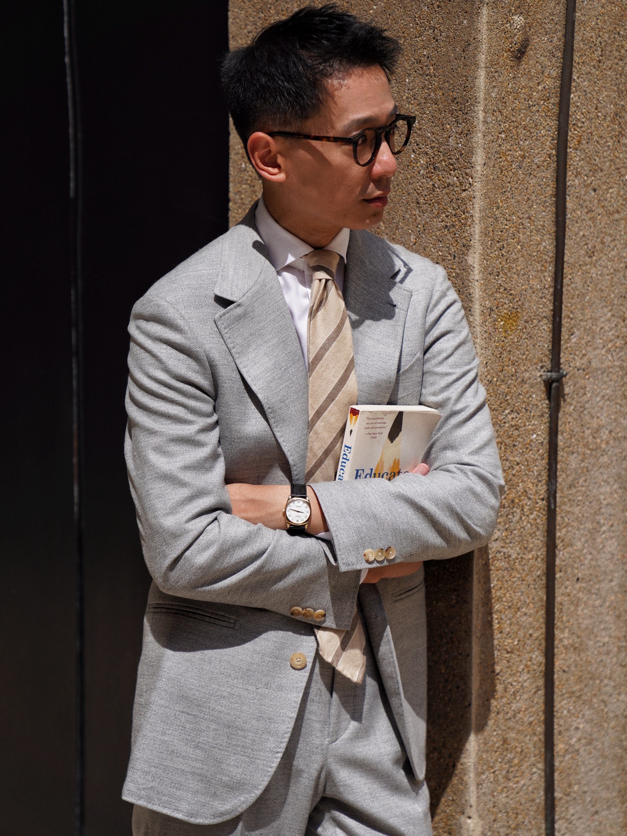 Melange Grey 120s Flannel Suit #899