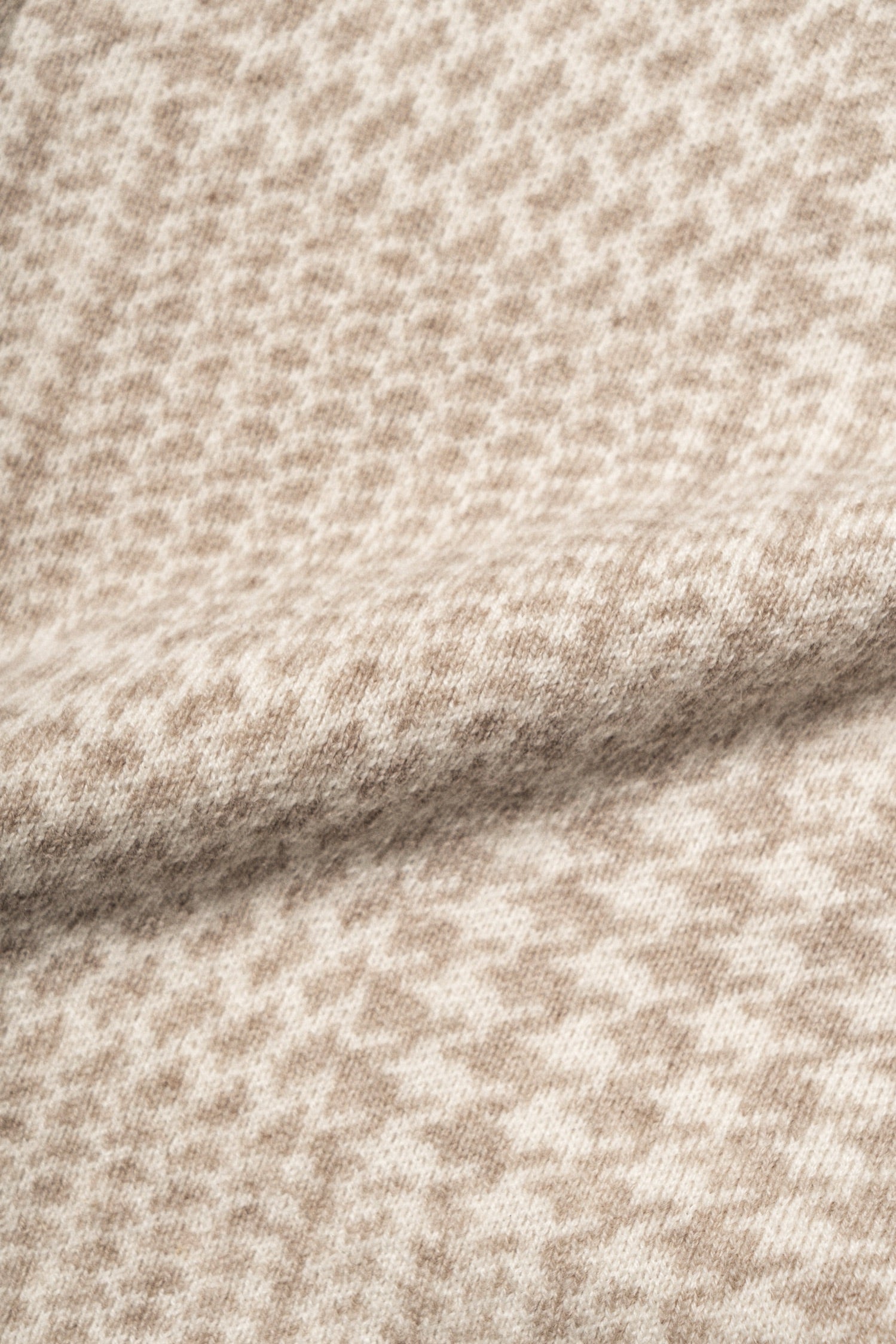 Camel Glen Check 17 Micron Wool Zip Cardigan