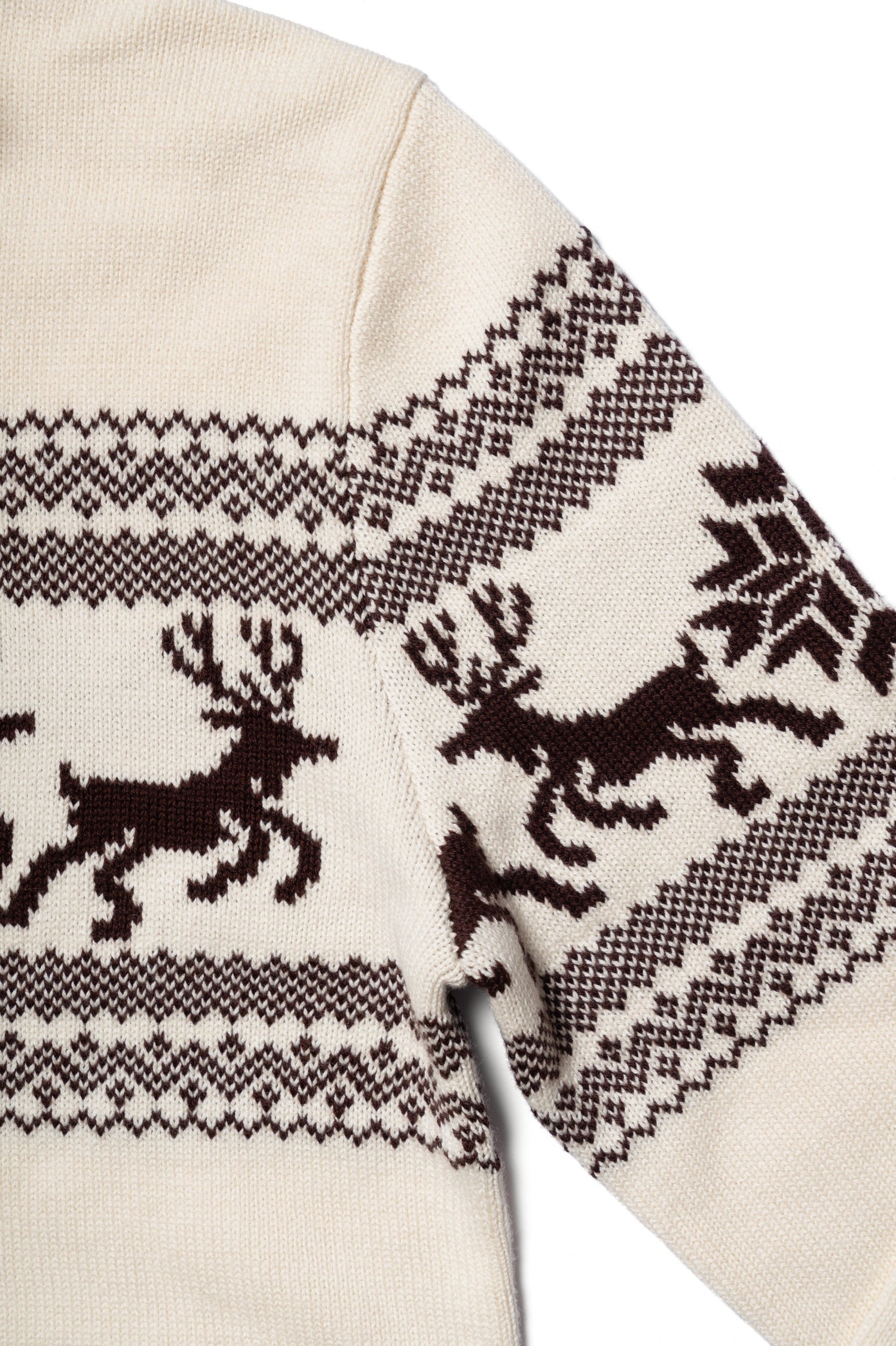 Cotton Wool Blending Patterned Half Zip Jumper