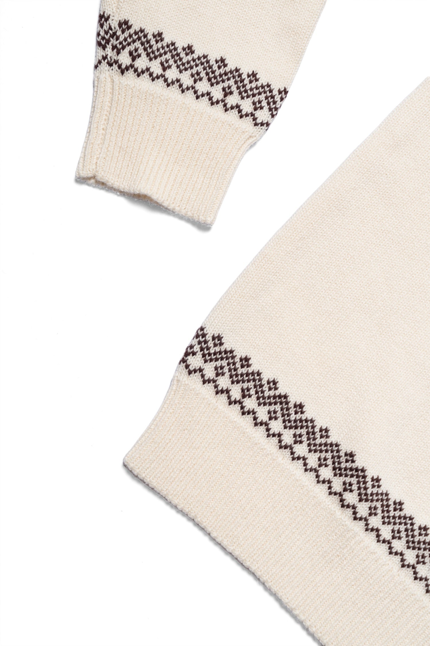 Cotton Wool Blending Patterned Half Zip Jumper