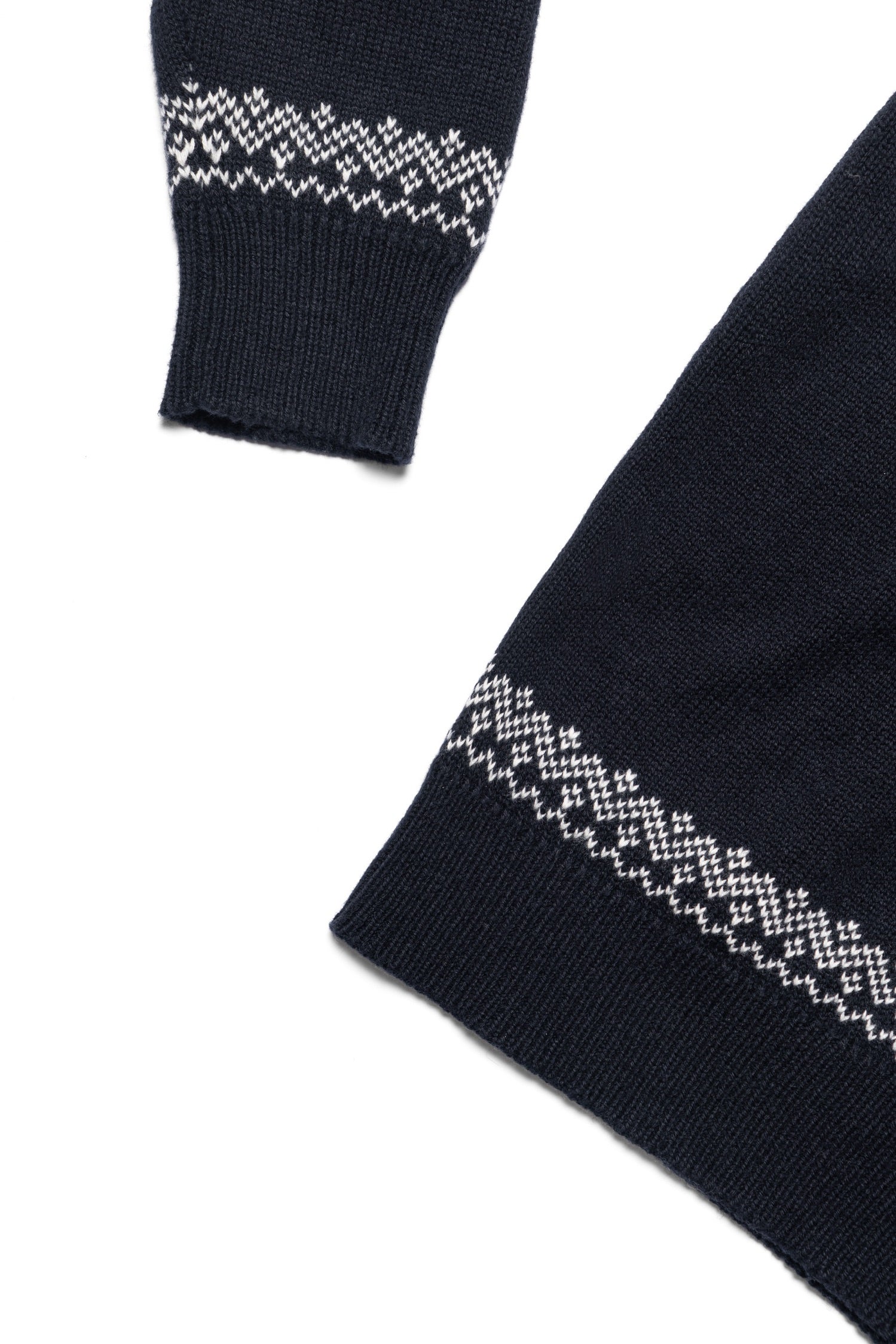Cotton Wool Blending Patterned Half Zip Jumper