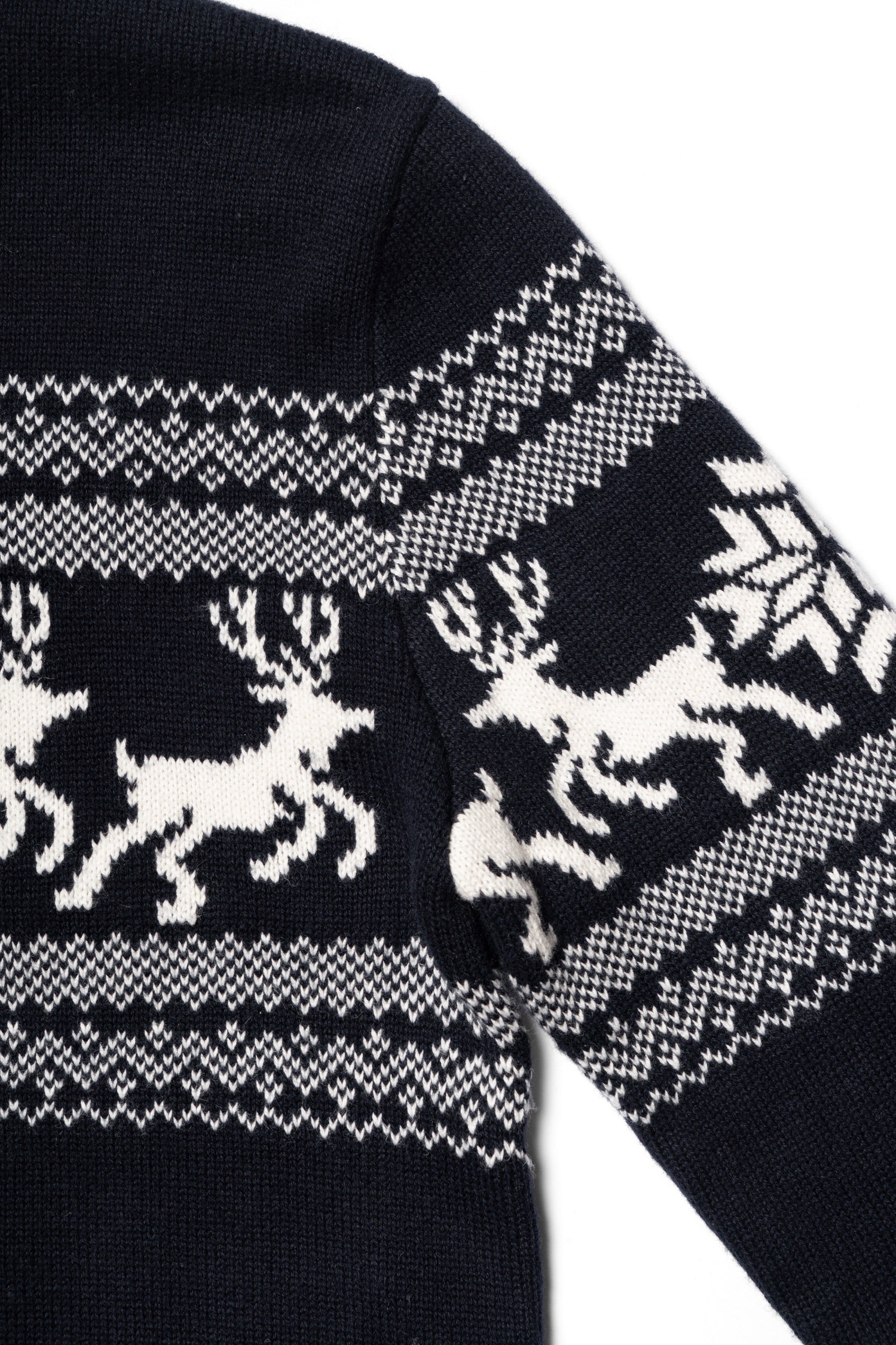 Cotton Wool Blending Patterned Half Zip Jumper