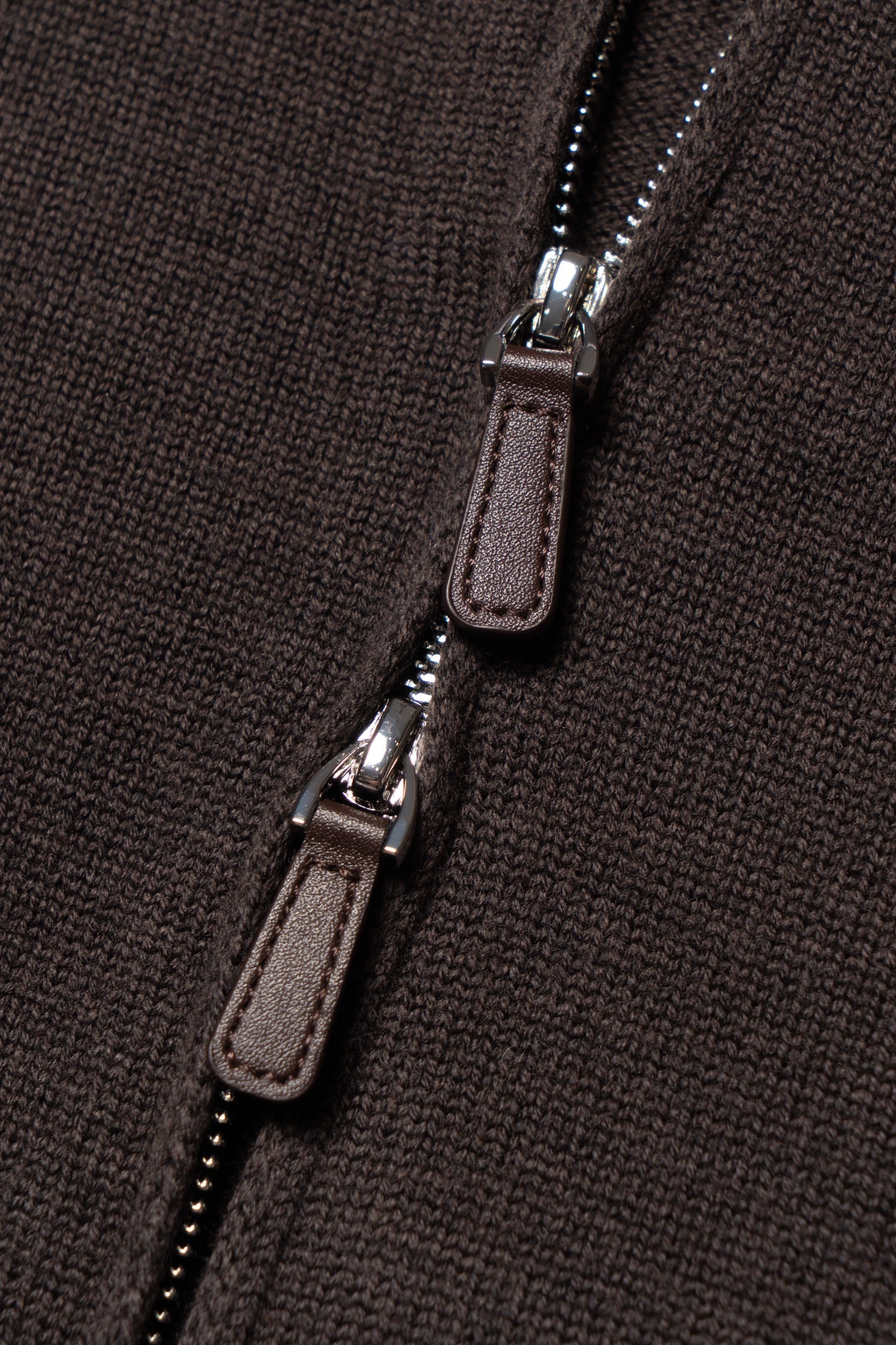 Brown 17 Micron Wool Zip Cardigan