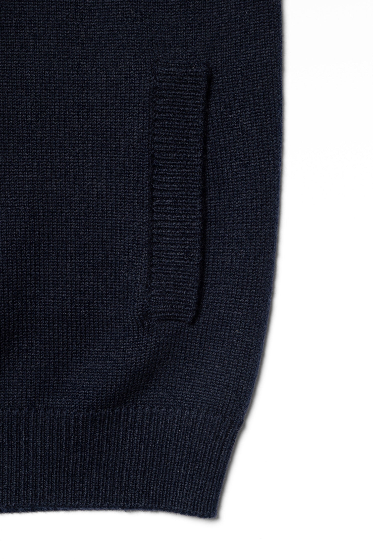 Navy 17 Micron Wool Zip Cardigan