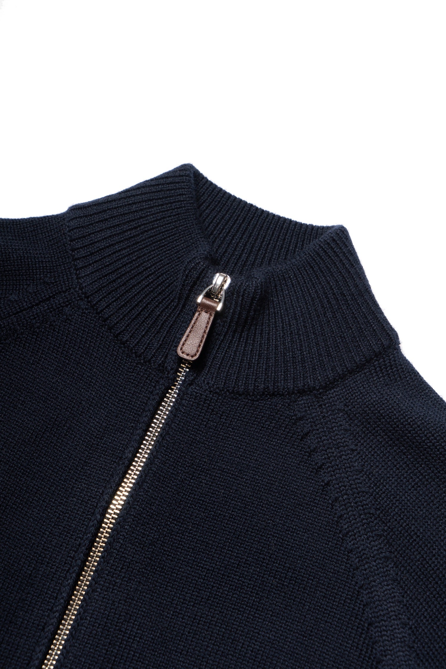 Navy 17 Micron Wool Zip Cardigan