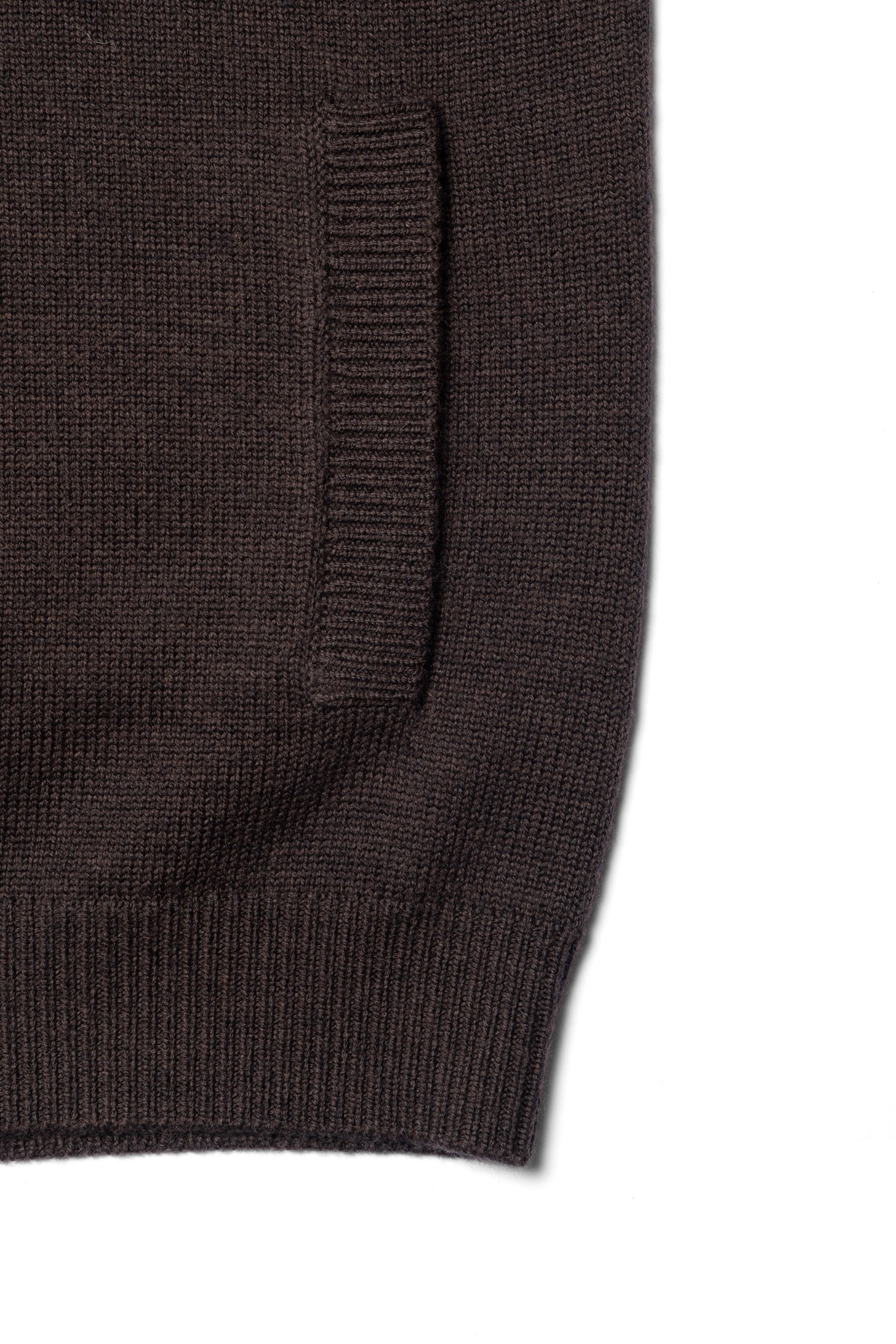 Brown 17 Micron Wool Zip Cardigan