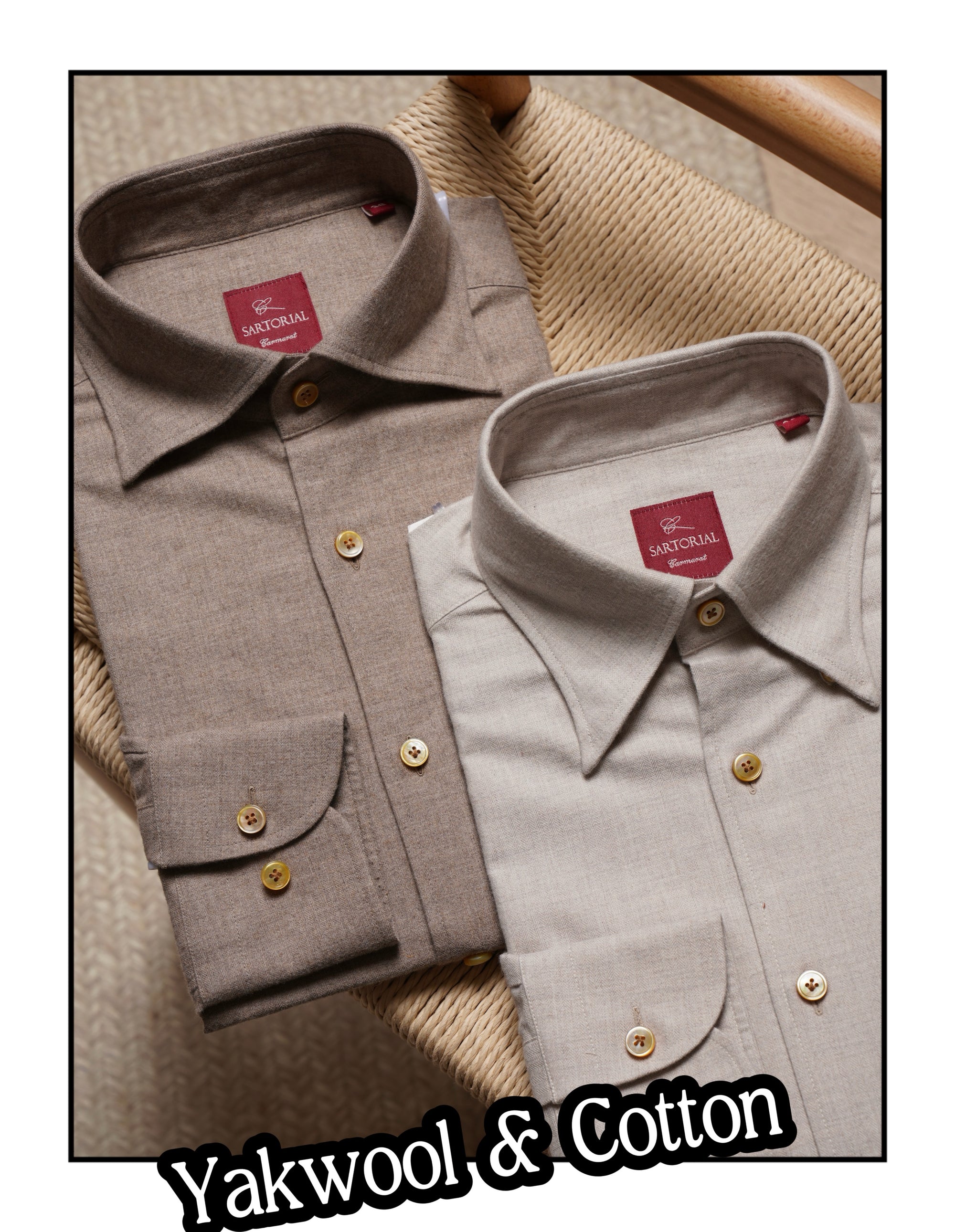 Herringbone Cotton Yakwool Flannel Shirt