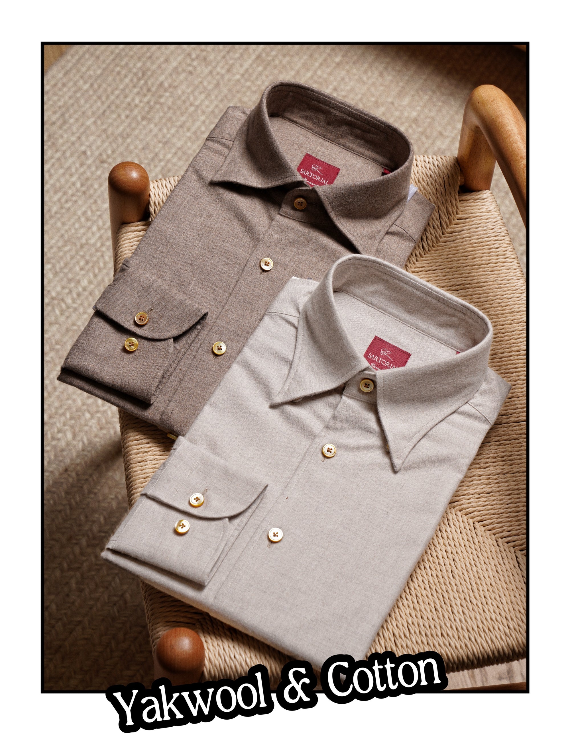 Herringbone Cotton Yakwool Flannel Shirt