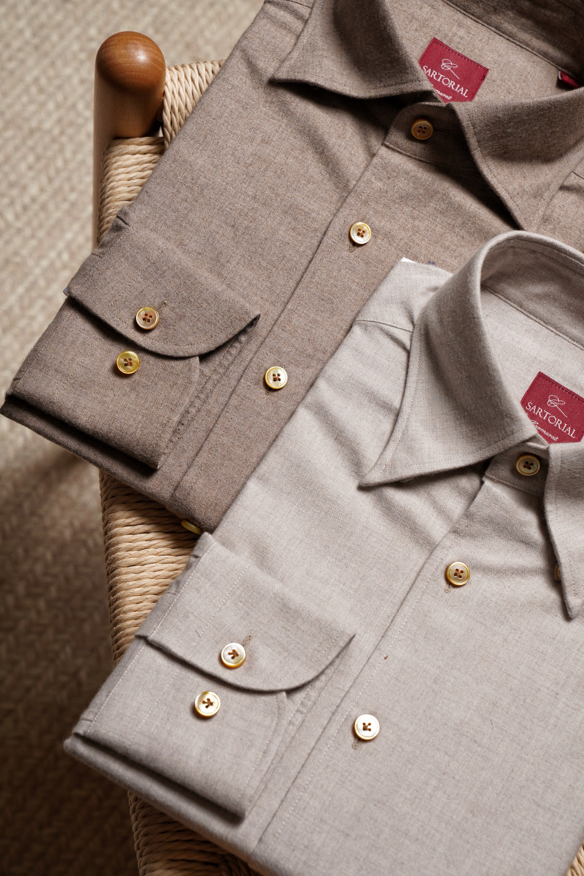 Herringbone Cotton Yakwool Flannel Shirt