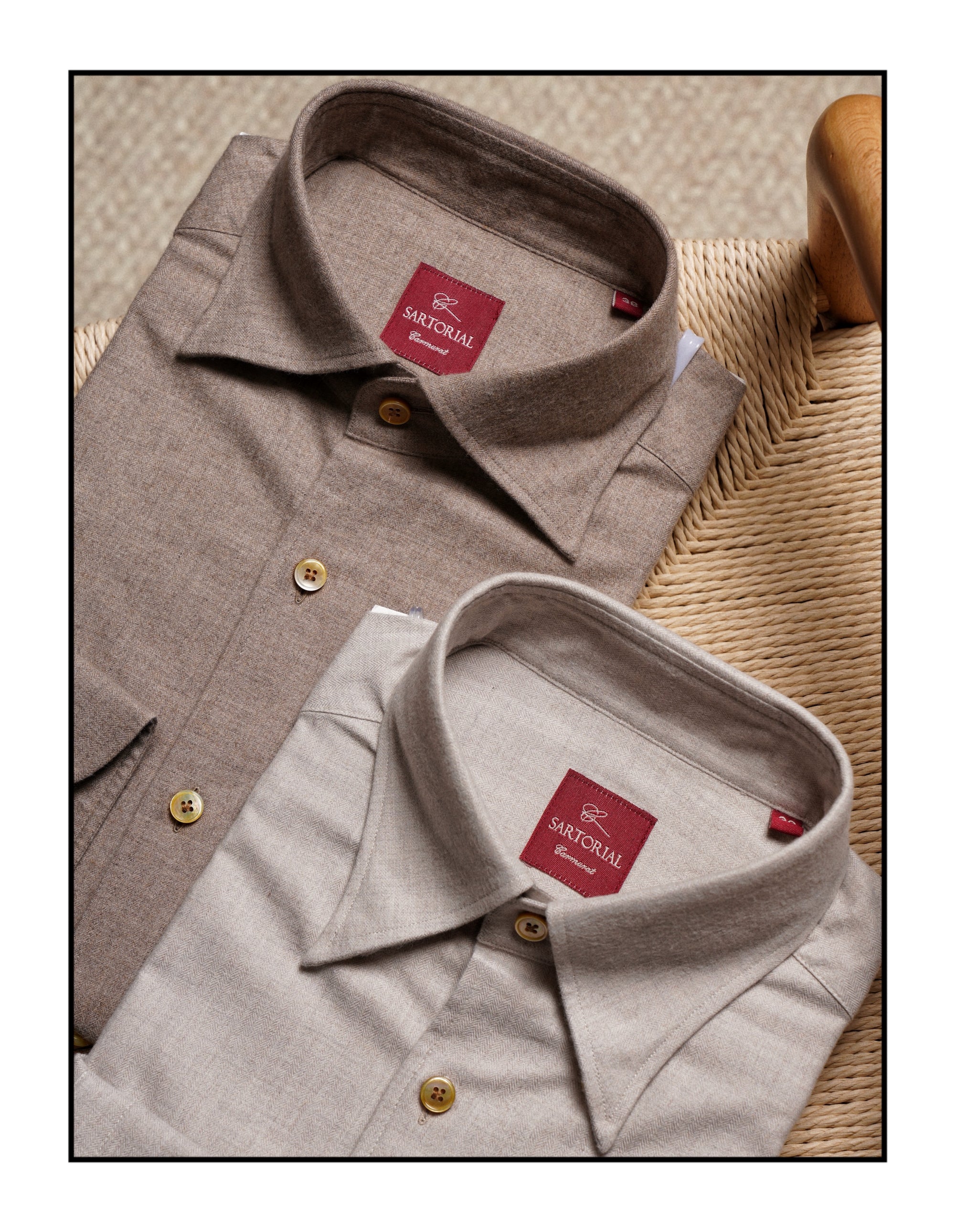 Herringbone Cotton Yakwool Flannel Shirt