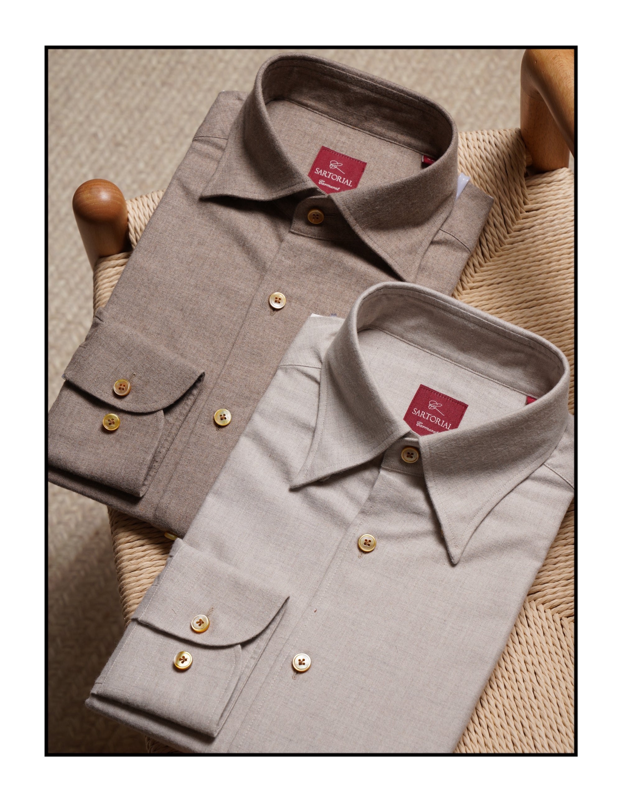 Herringbone Cotton Yakwool Flannel Shirt
