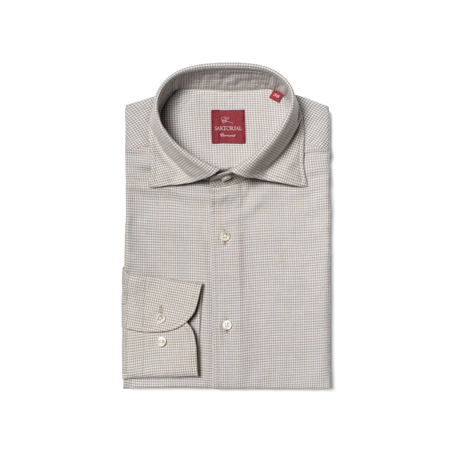 Houndstooth Cotton Yakwool Flannel Shirt 2