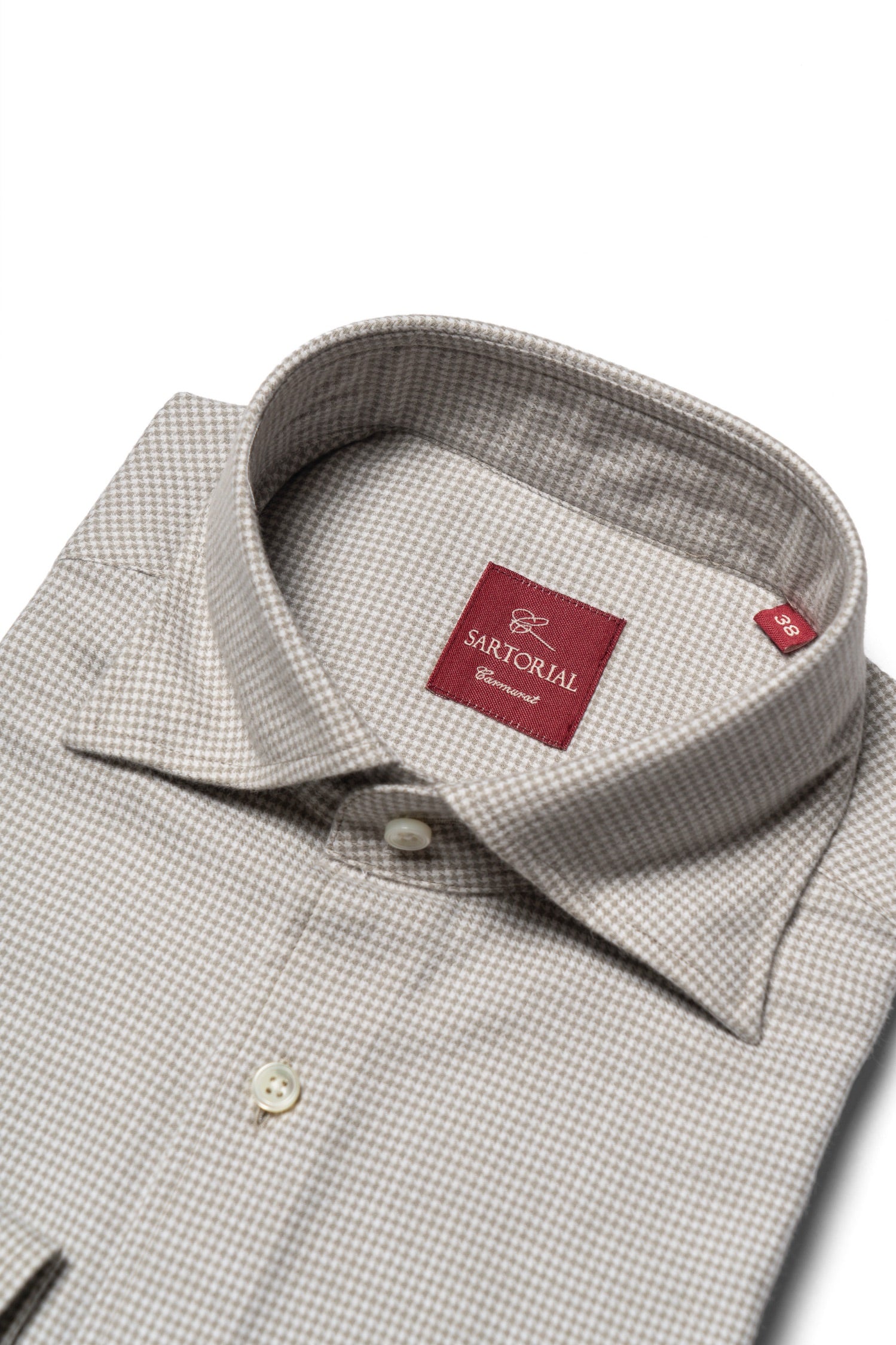 Houndstooth Cotton Yakwool Flannel Shirt 2