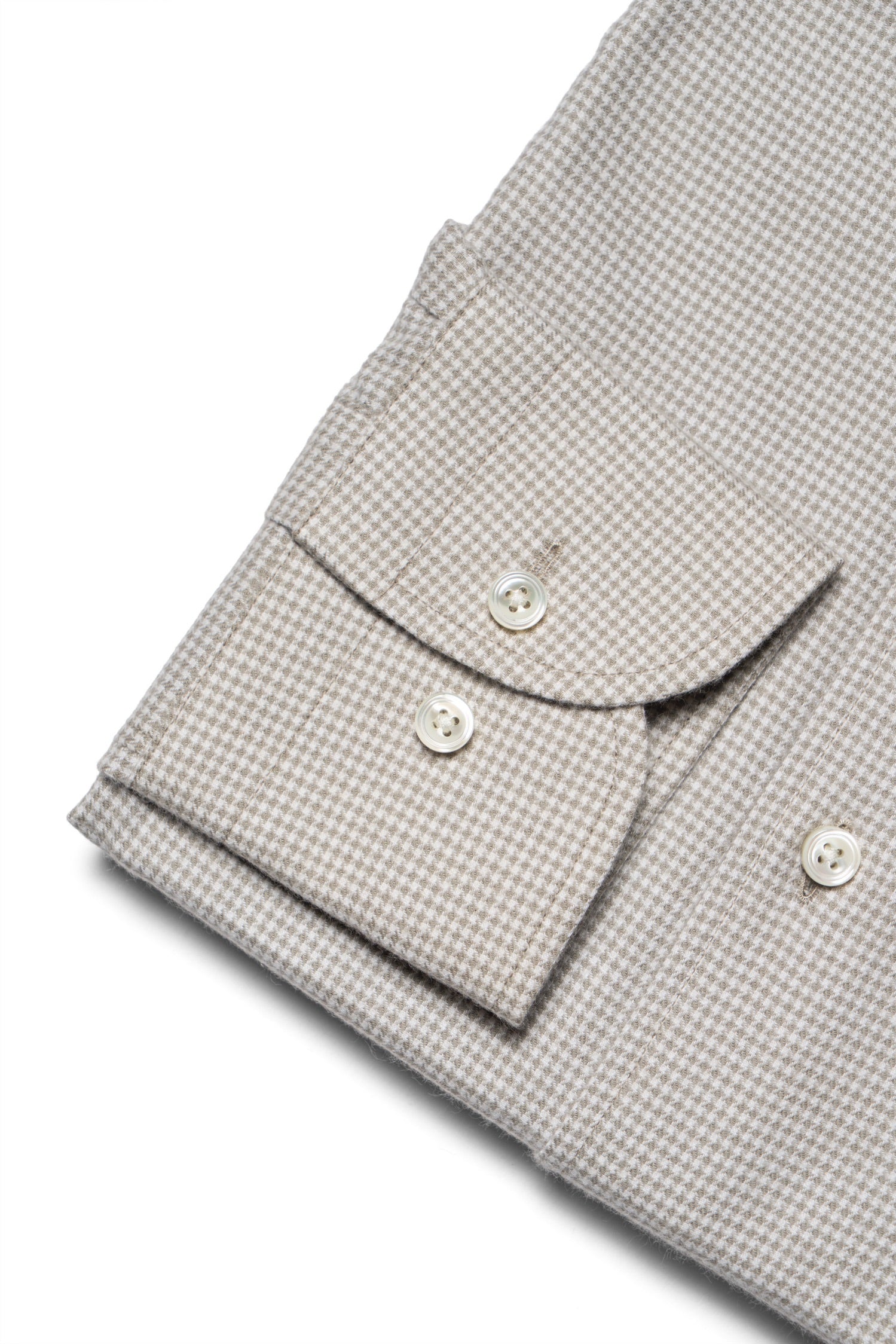 Houndstooth Cotton Yakwool Flannel Shirt 2