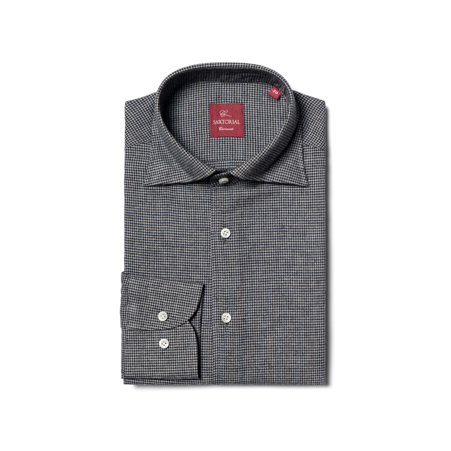 Houndstooth Cotton Yakwool Flannel Shirt 2